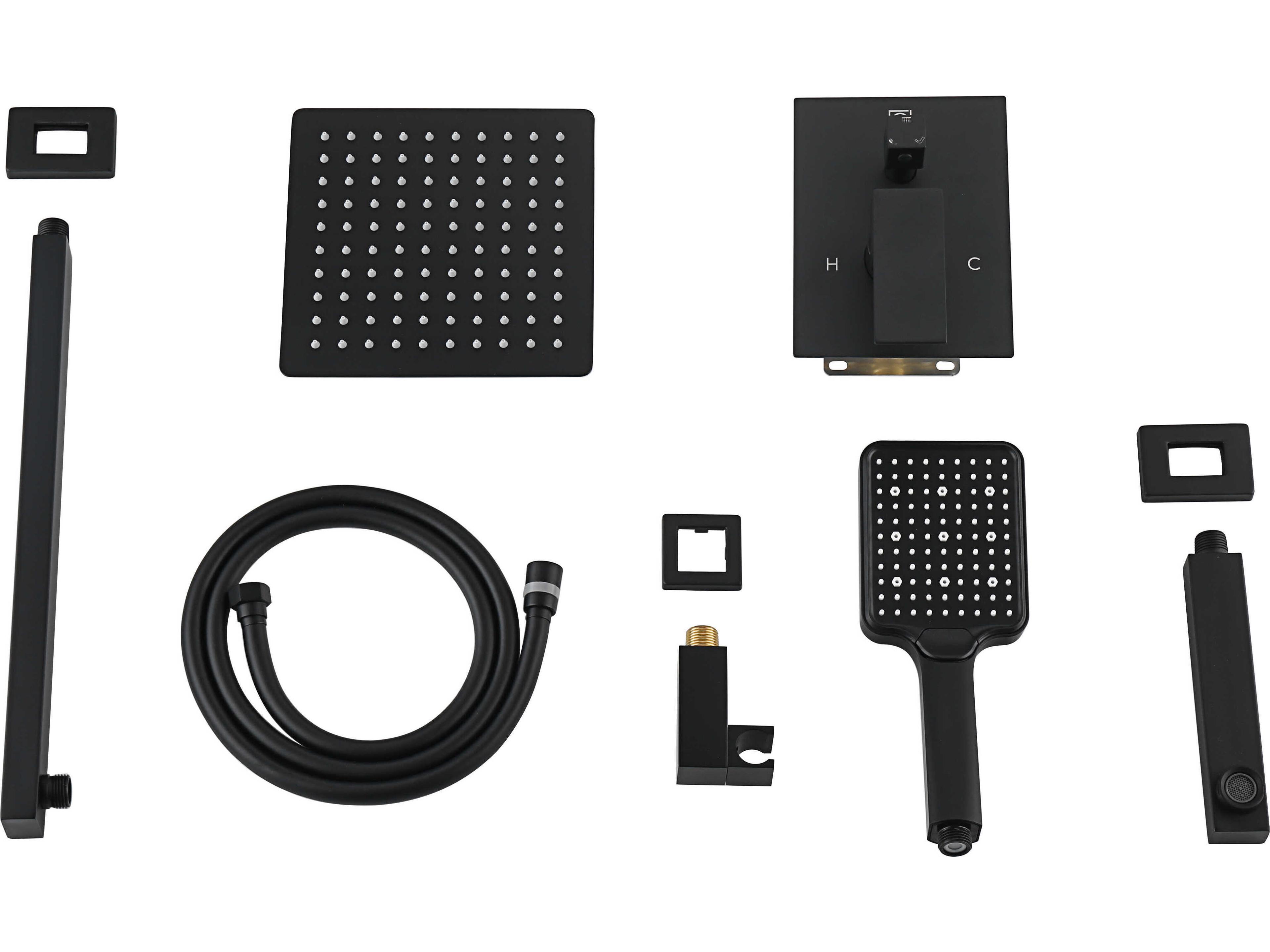 Elegant Lighting Petar Matte Black Shower and Tub Faucet