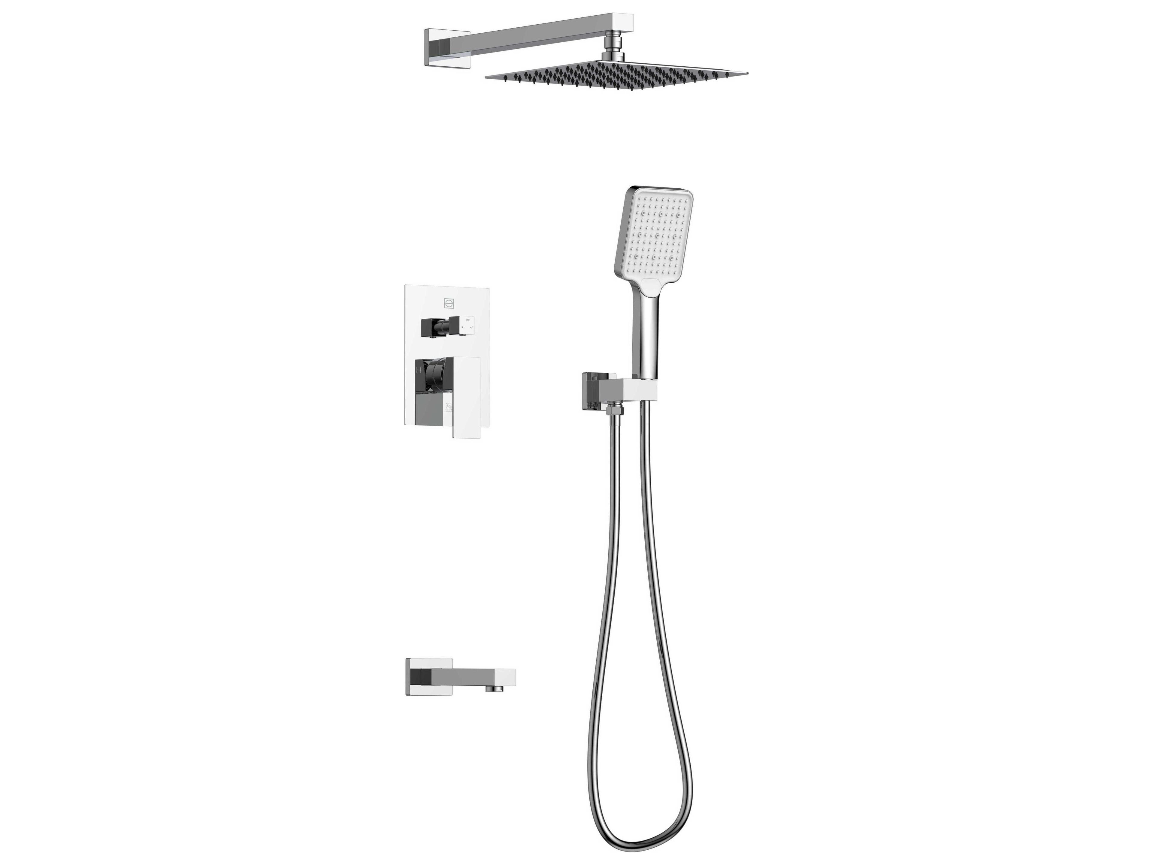 Elegant Lighting Petar Chrome Shower and Tub Faucet