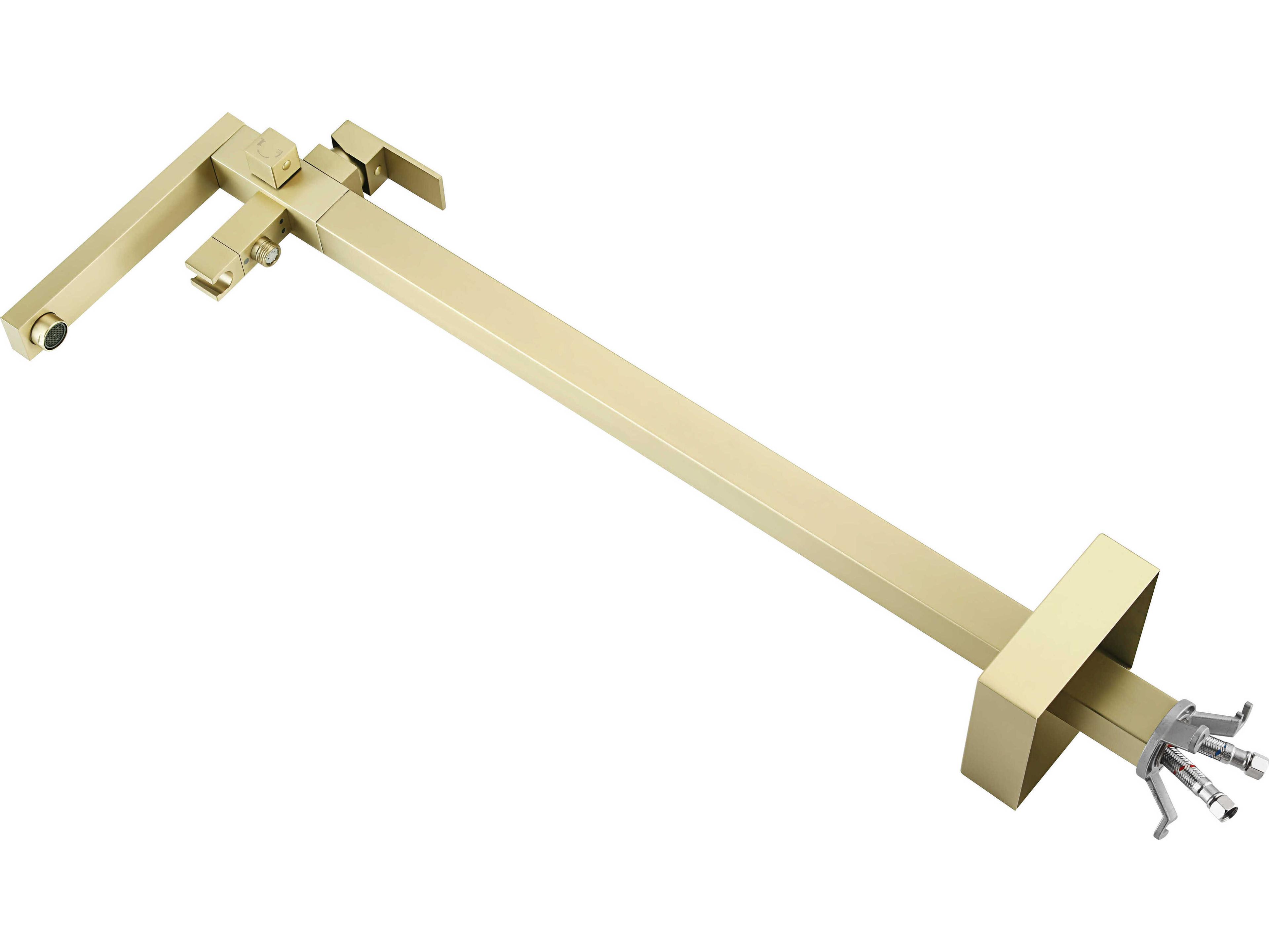 Elegant Lighting Henry Brushed Gold Floor Mounted Roman Tub Faucet with Handshower