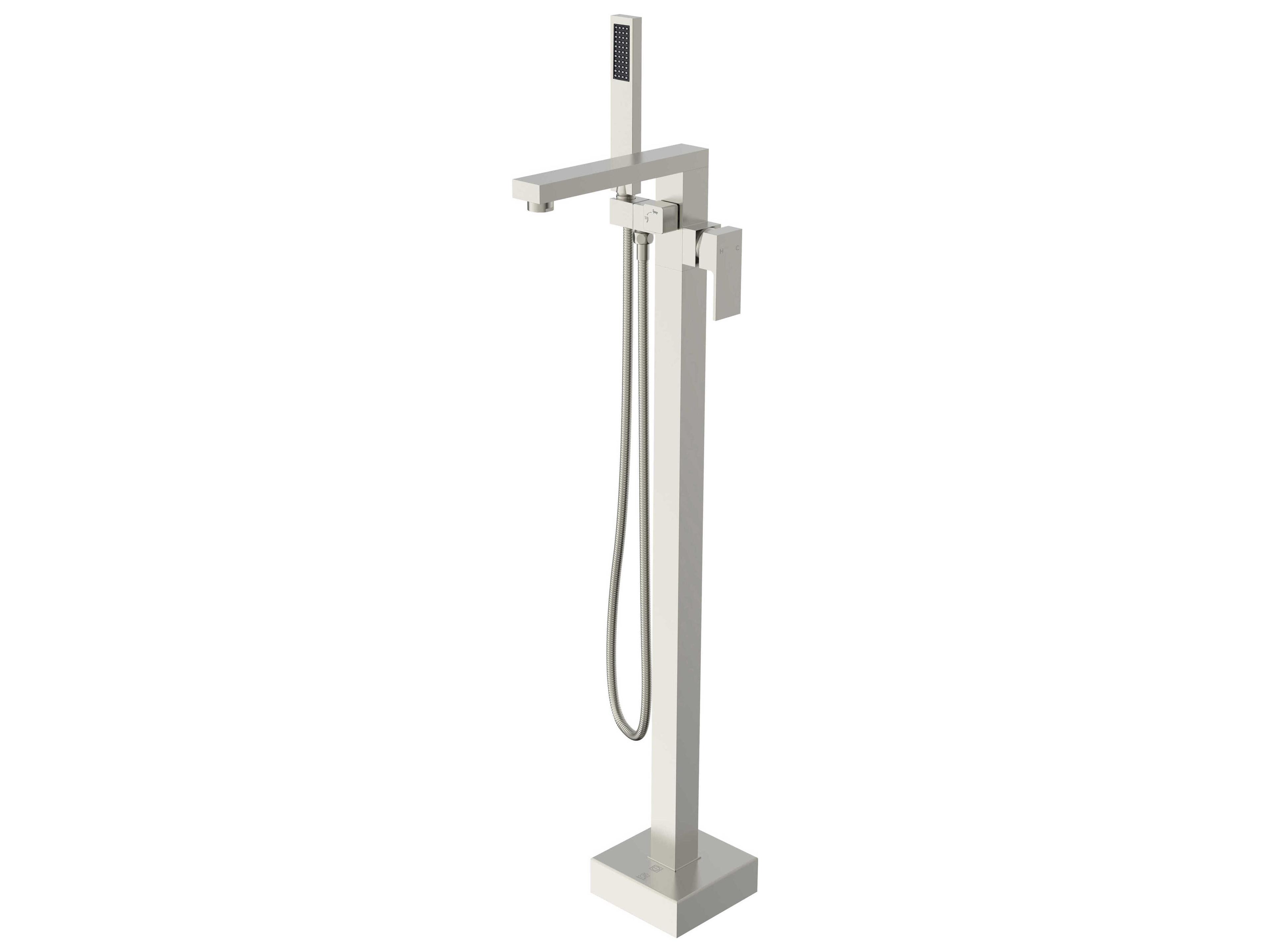 Elegant Lighting Henry Brushed Nickel Floor Mounted Roman Tub Faucet with Handshower