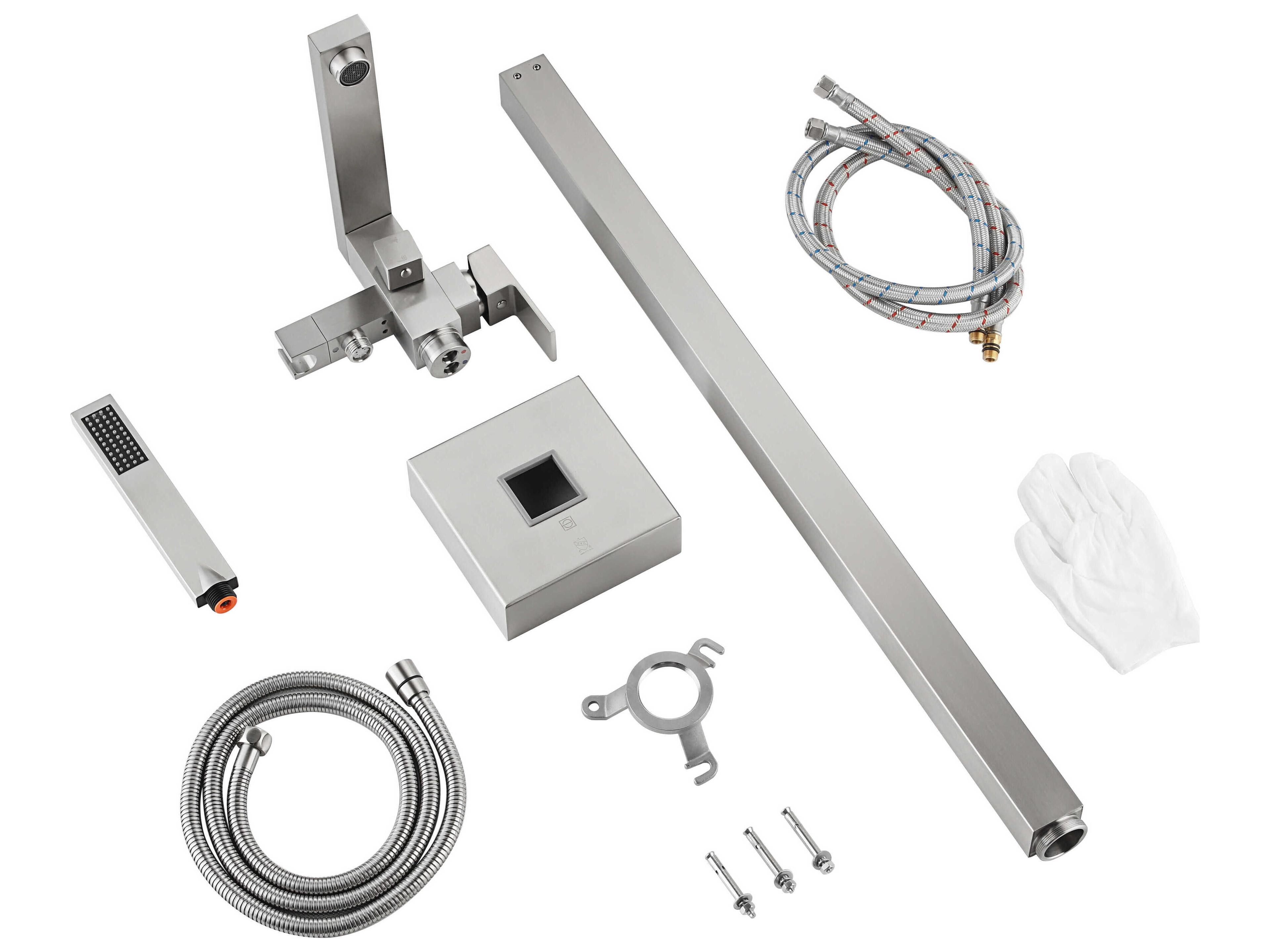 Elegant Lighting Henry Brushed Nickel Floor Mounted Roman Tub Faucet with Handshower