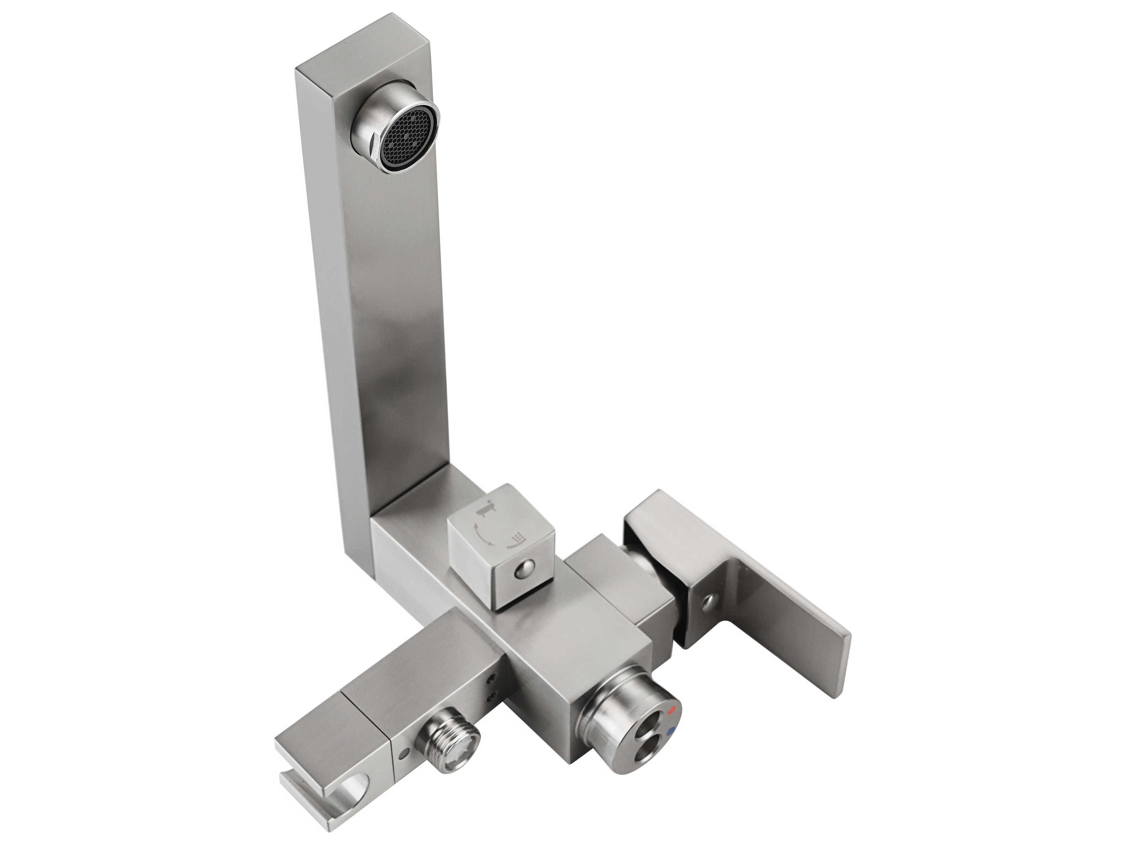 Elegant Lighting Henry Brushed Nickel Floor Mounted Roman Tub Faucet with Handshower