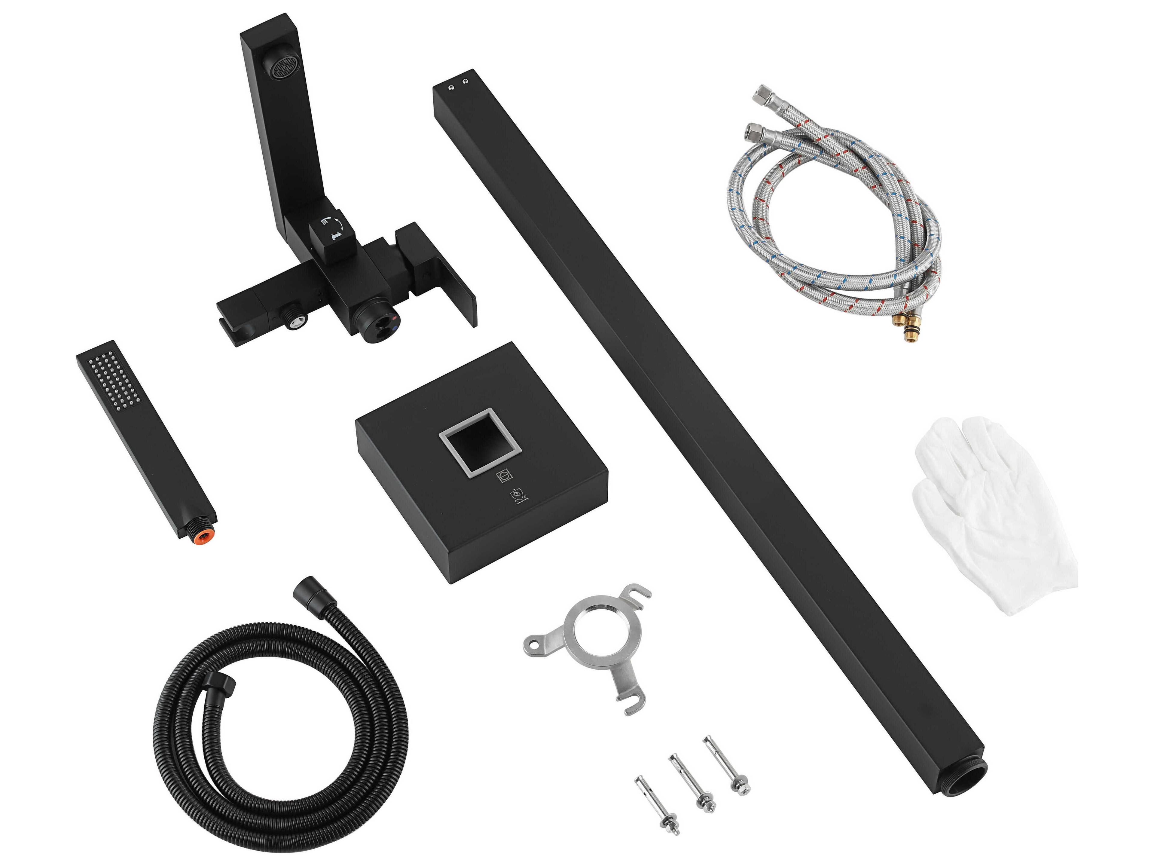 Elegant Lighting Henry Matte Black Floor Mounted Roman Tub Faucet with Handshower