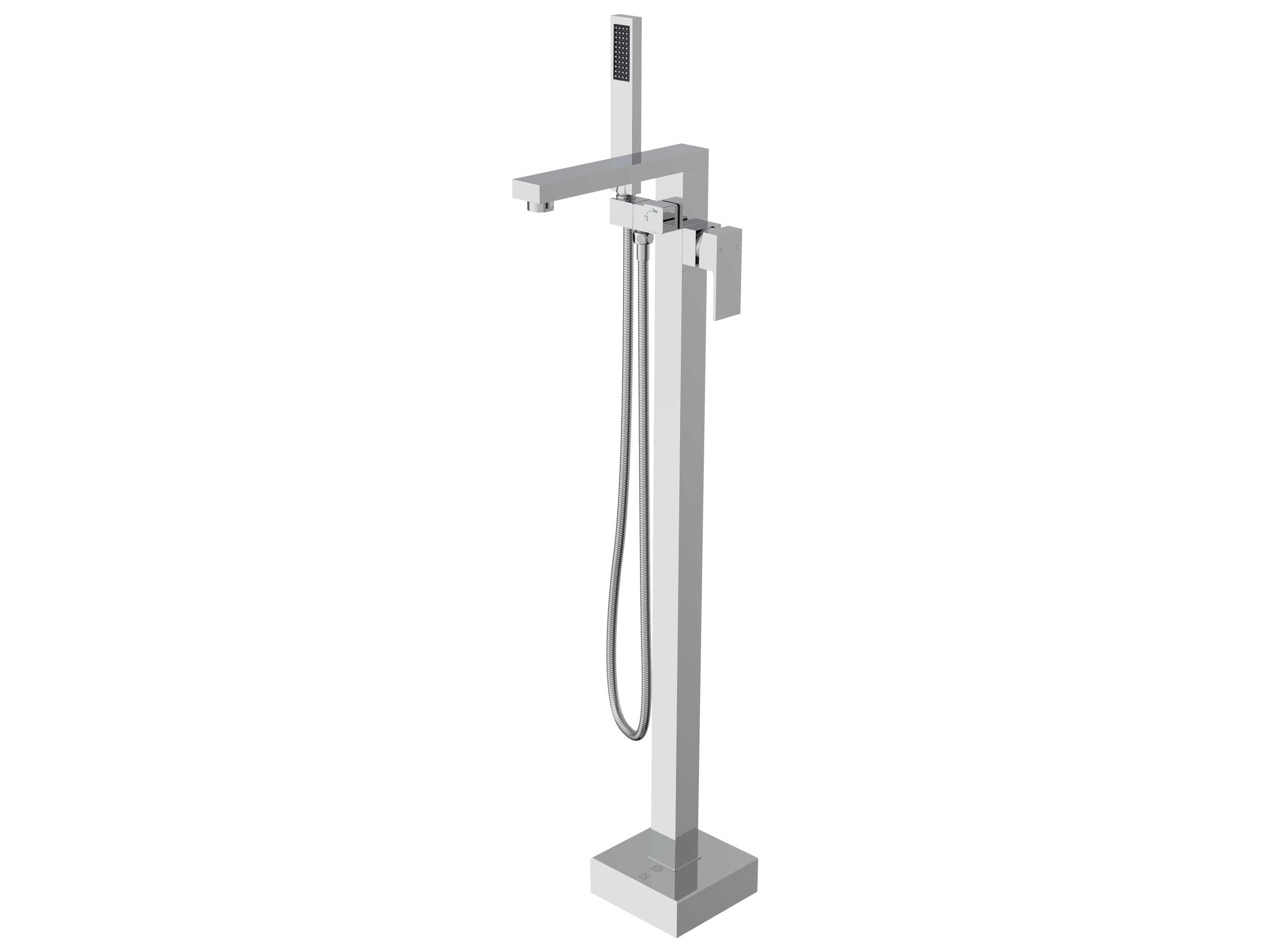 Elegant Lighting Henry Chrome Floor Mounted Roman Tub Faucet with Handshower