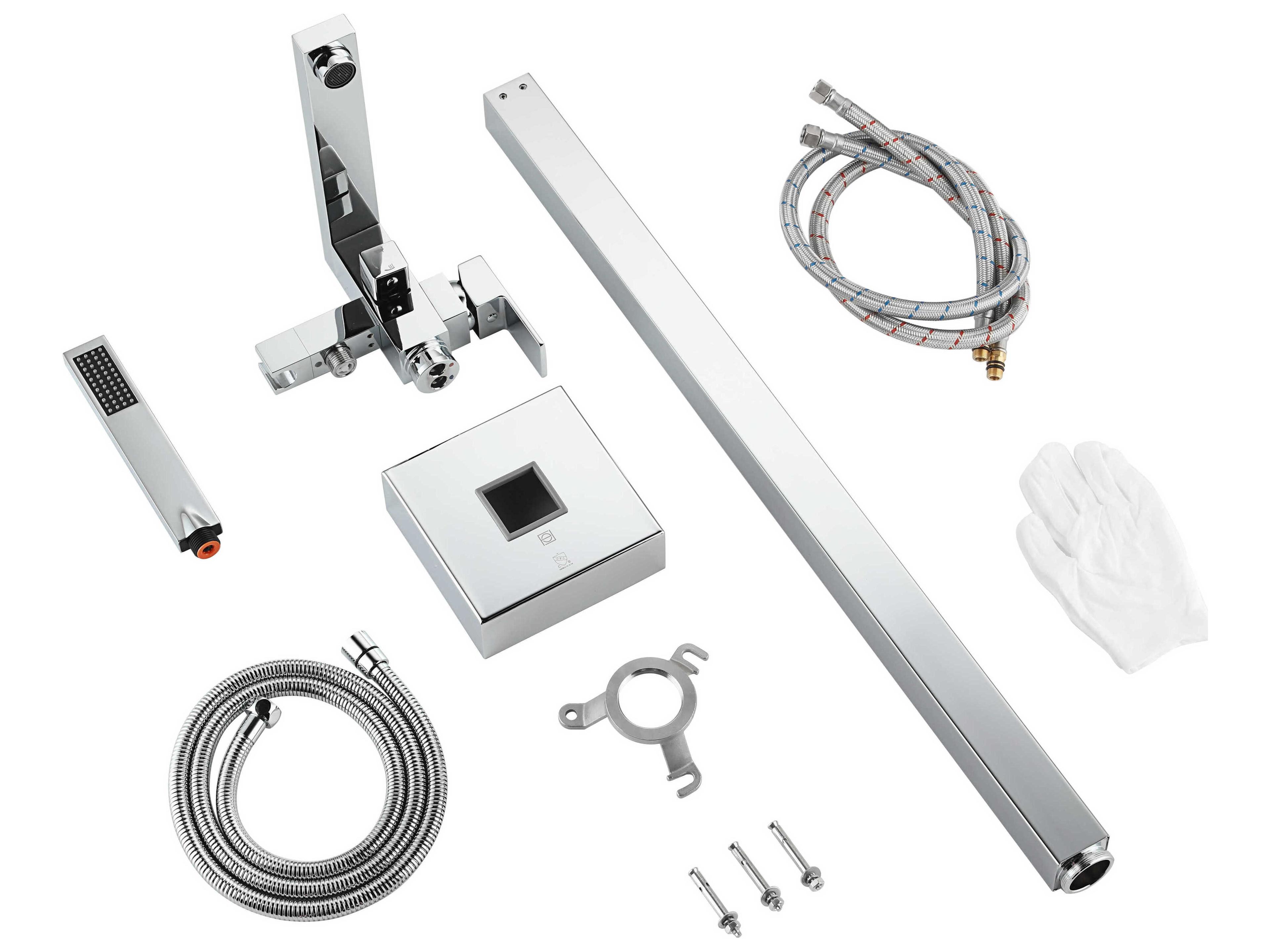 Elegant Lighting Henry Chrome Floor Mounted Roman Tub Faucet with Handshower