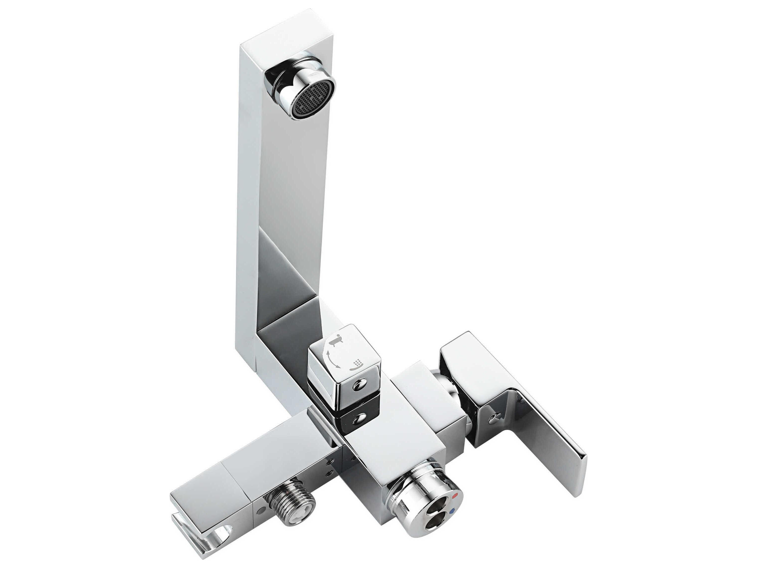 Elegant Lighting Henry Chrome Floor Mounted Roman Tub Faucet with Handshower