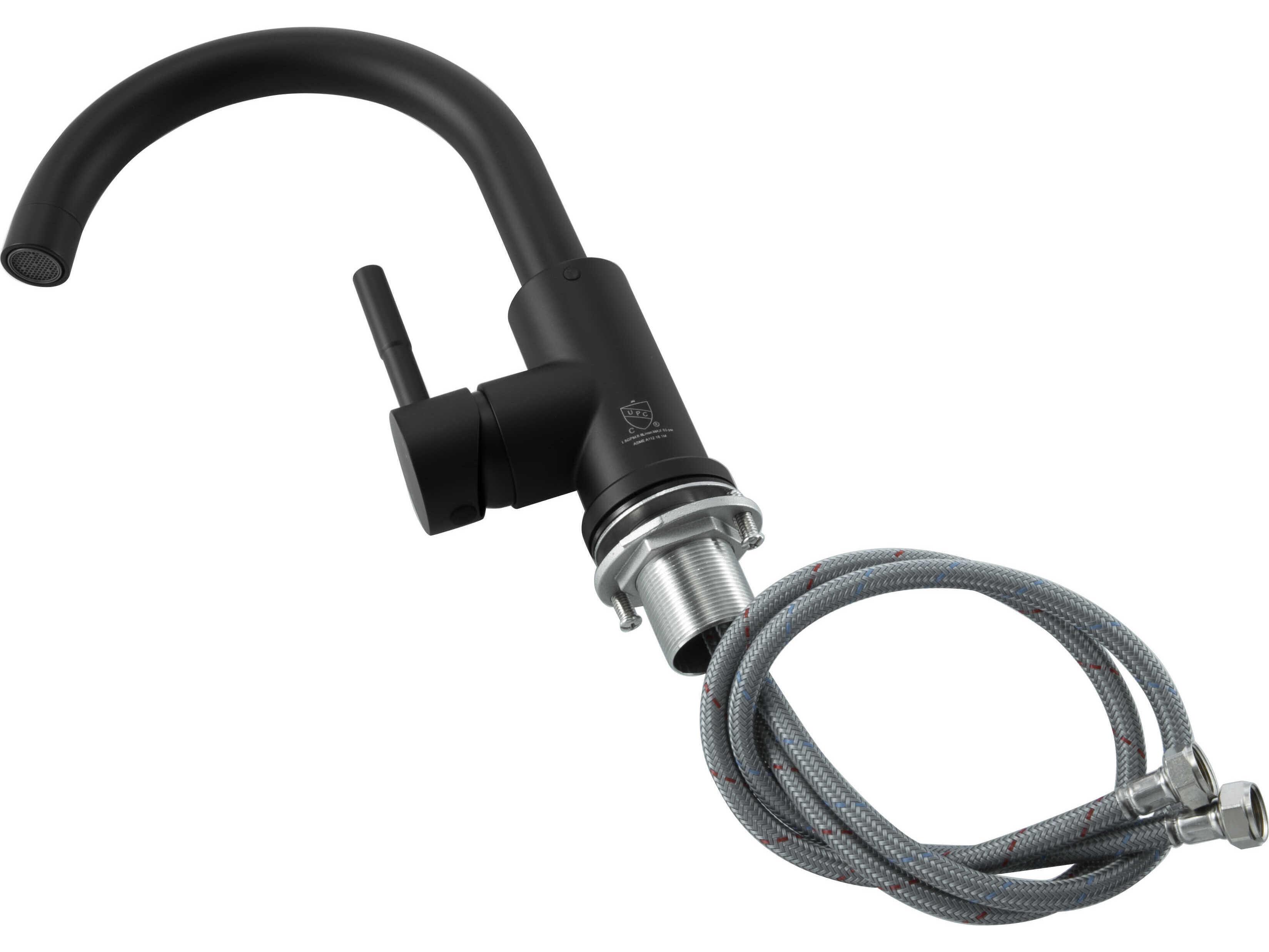 Elegant Lighting Louis Matte Black Bathroom Faucet