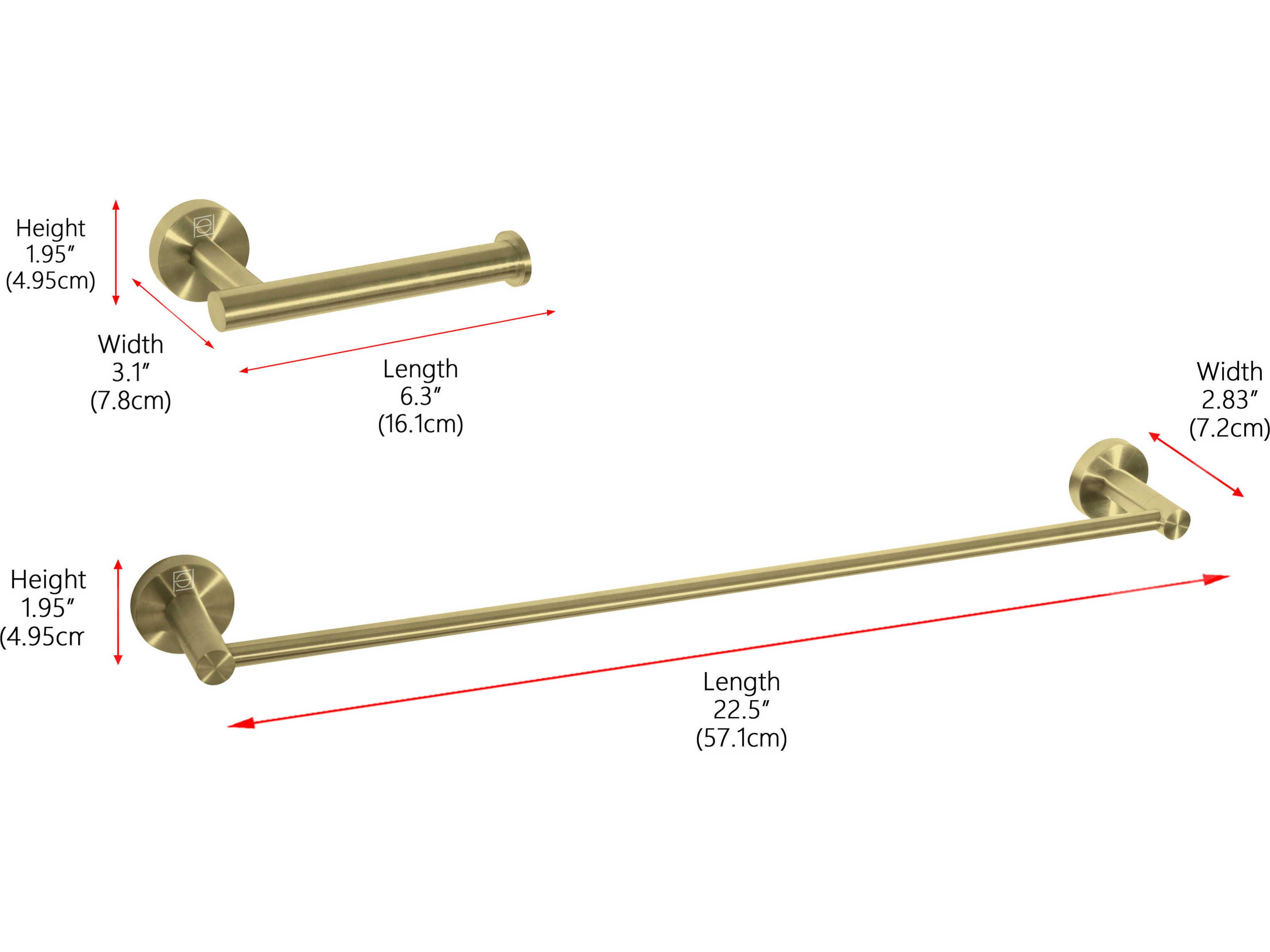 Elegant Lighting Alma Brushed Gold 2-Piece Bathroom Hardware Set