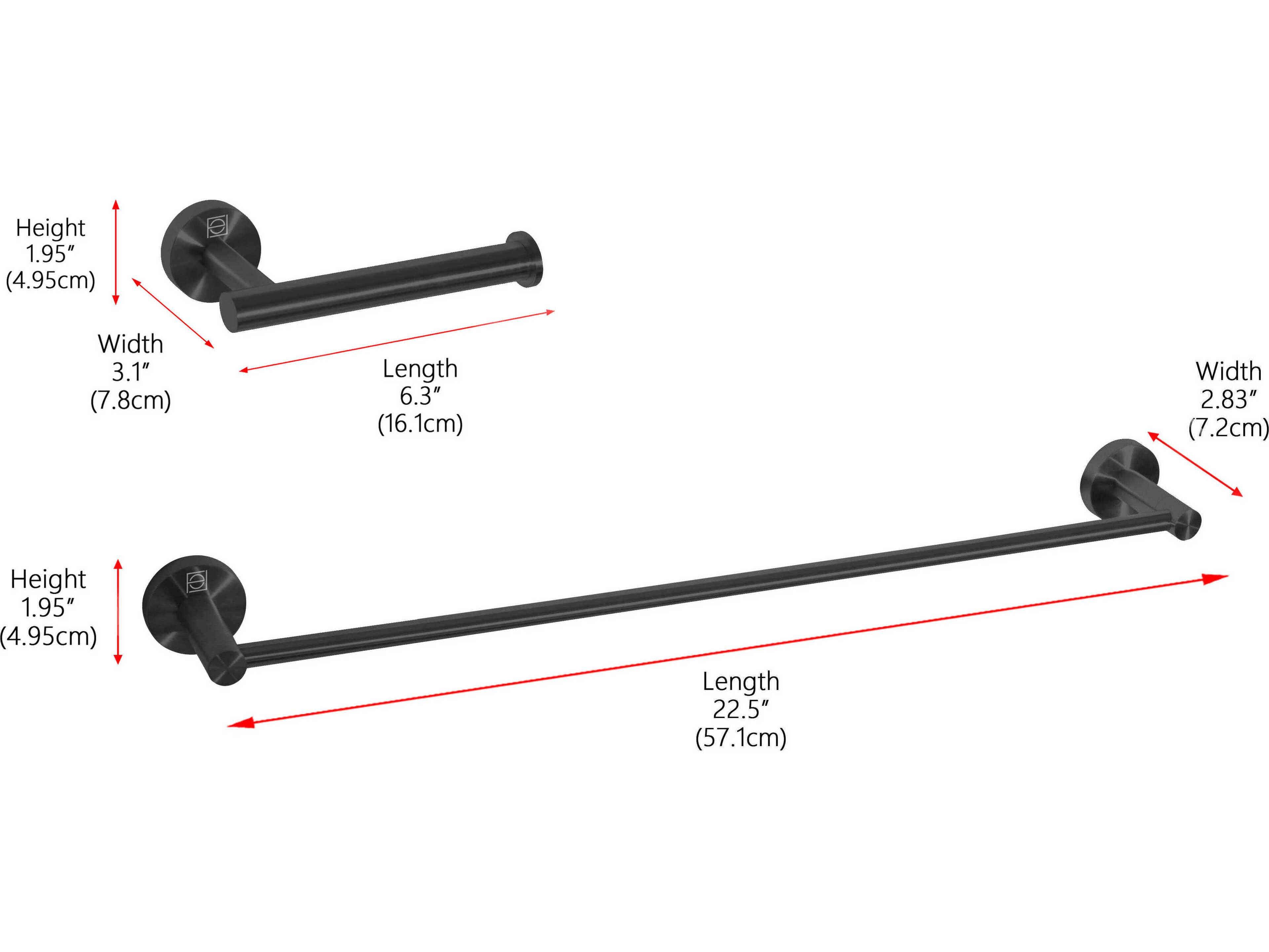 Elegant Lighting Alma Matte Black 2-Piece Bathroom Hardware Set