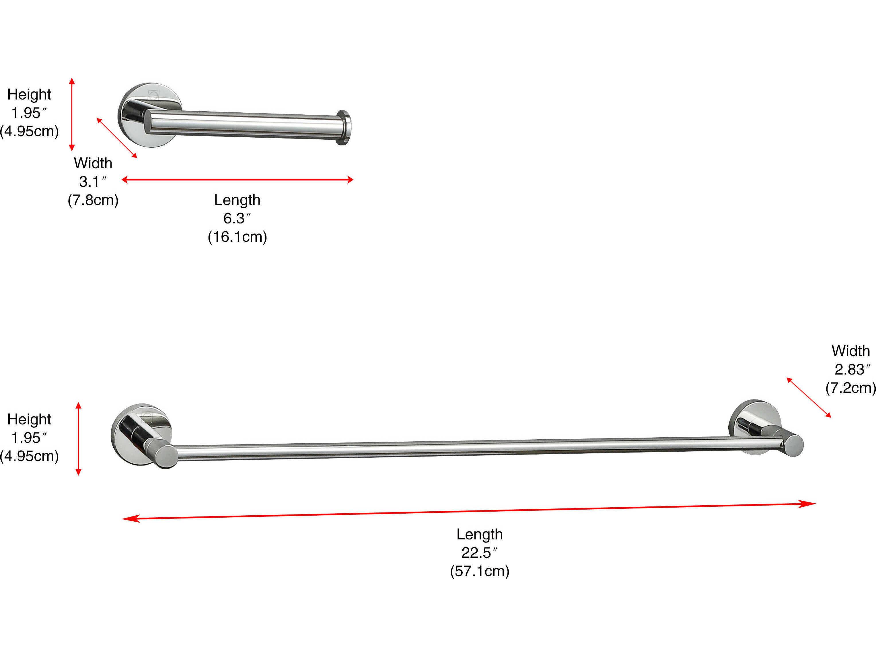 Elegant Lighting Alma Chrome 2-Piece Bathroom Hardware Set