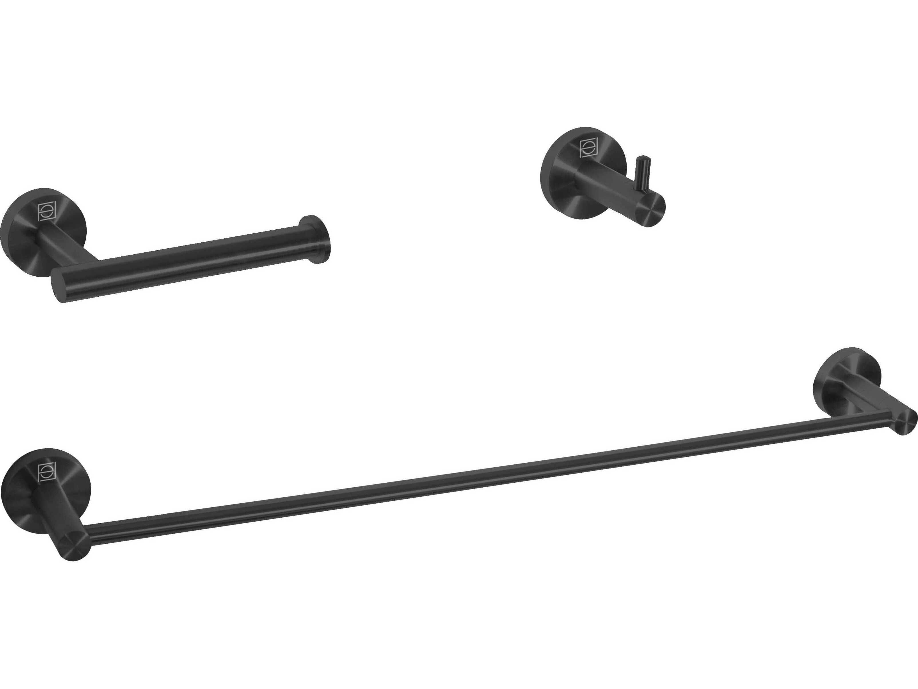 Elegant Lighting Freya Matte Black 3-Piece Bathroom Hardware Set