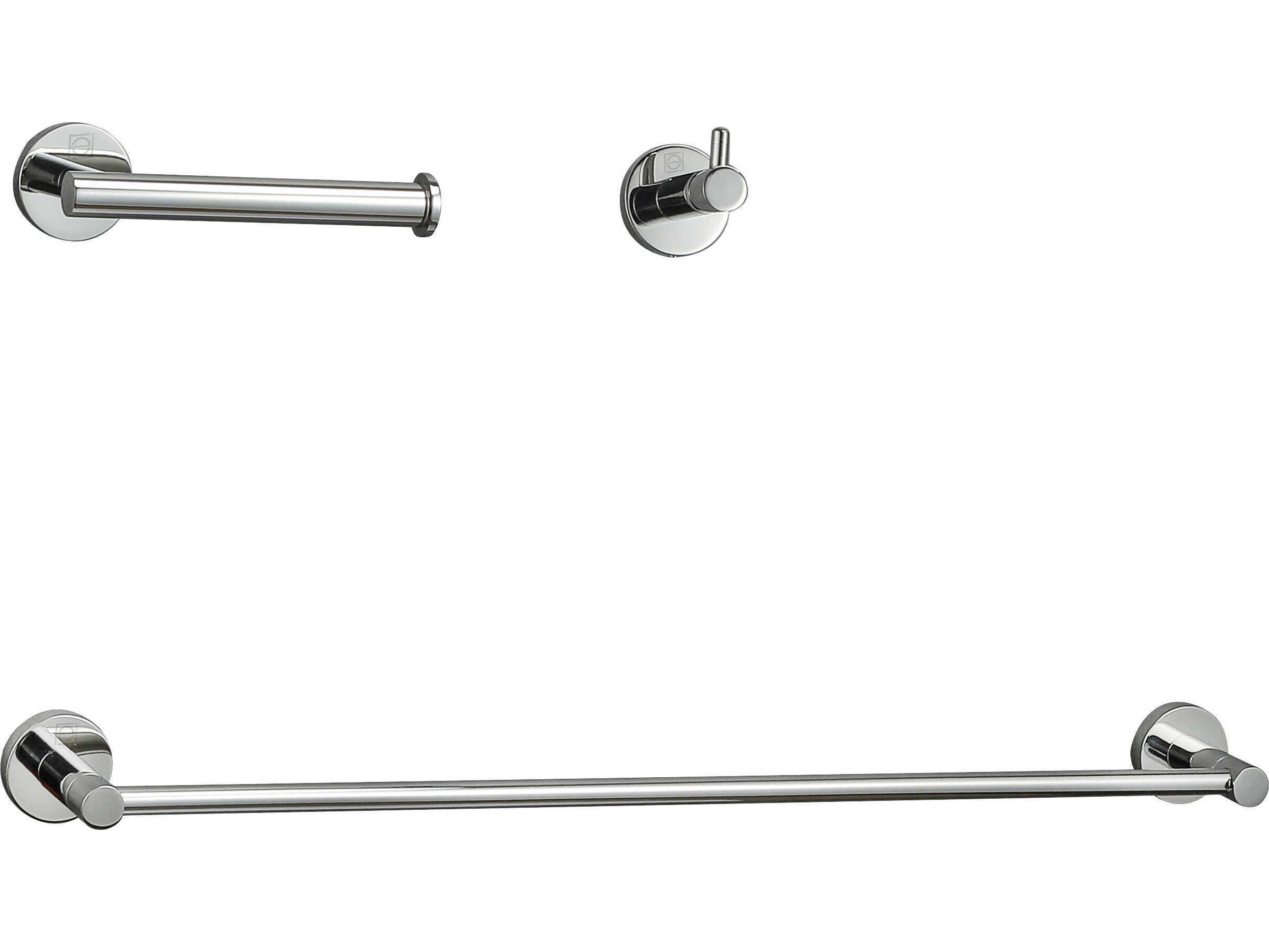 Elegant Lighting Freya Chrome 3-Piece Bathroom Hardware Set