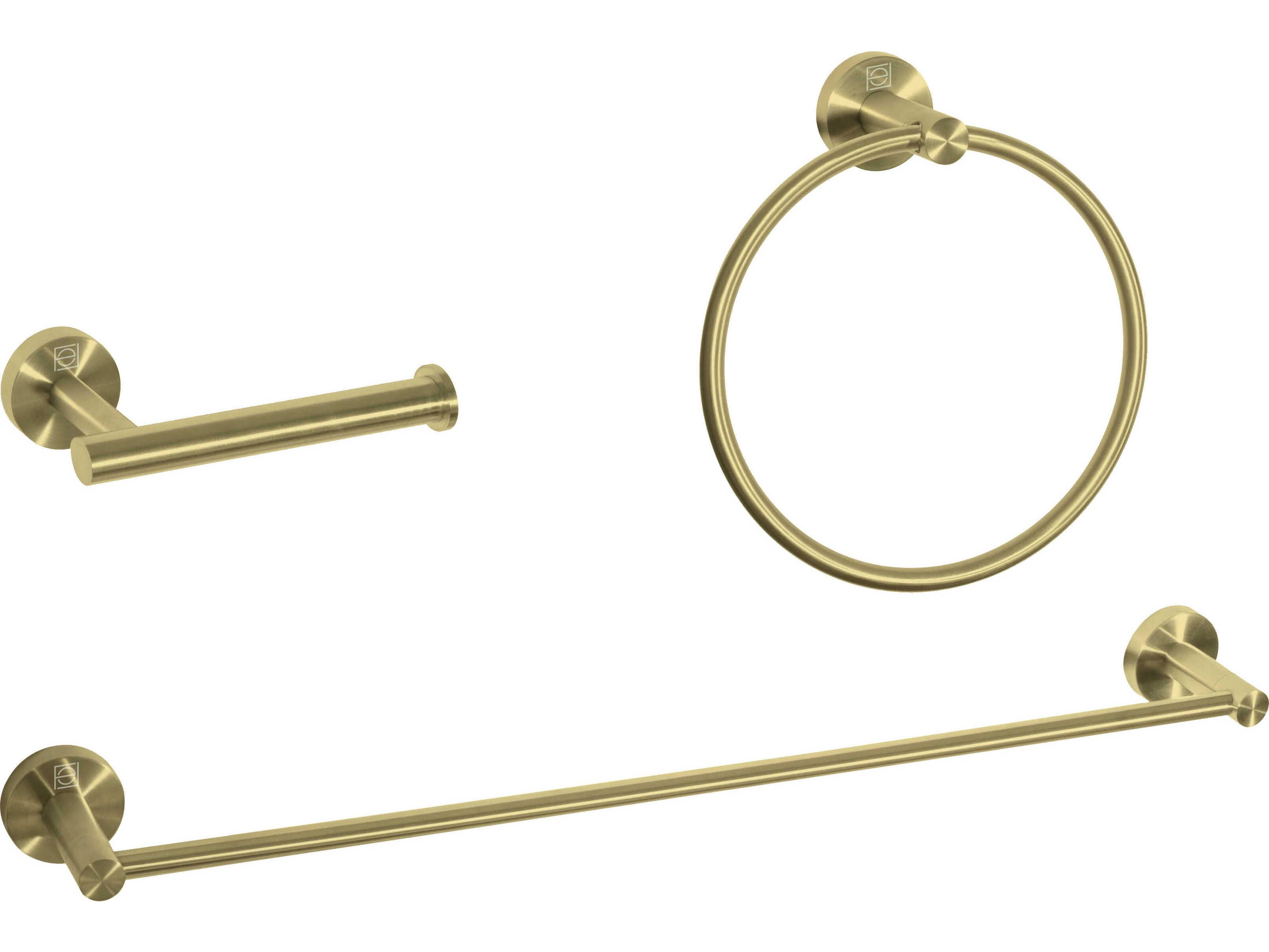 Elegant Lighting Alma Brushed Gold 3-Piece Bathroom Hardware Set
