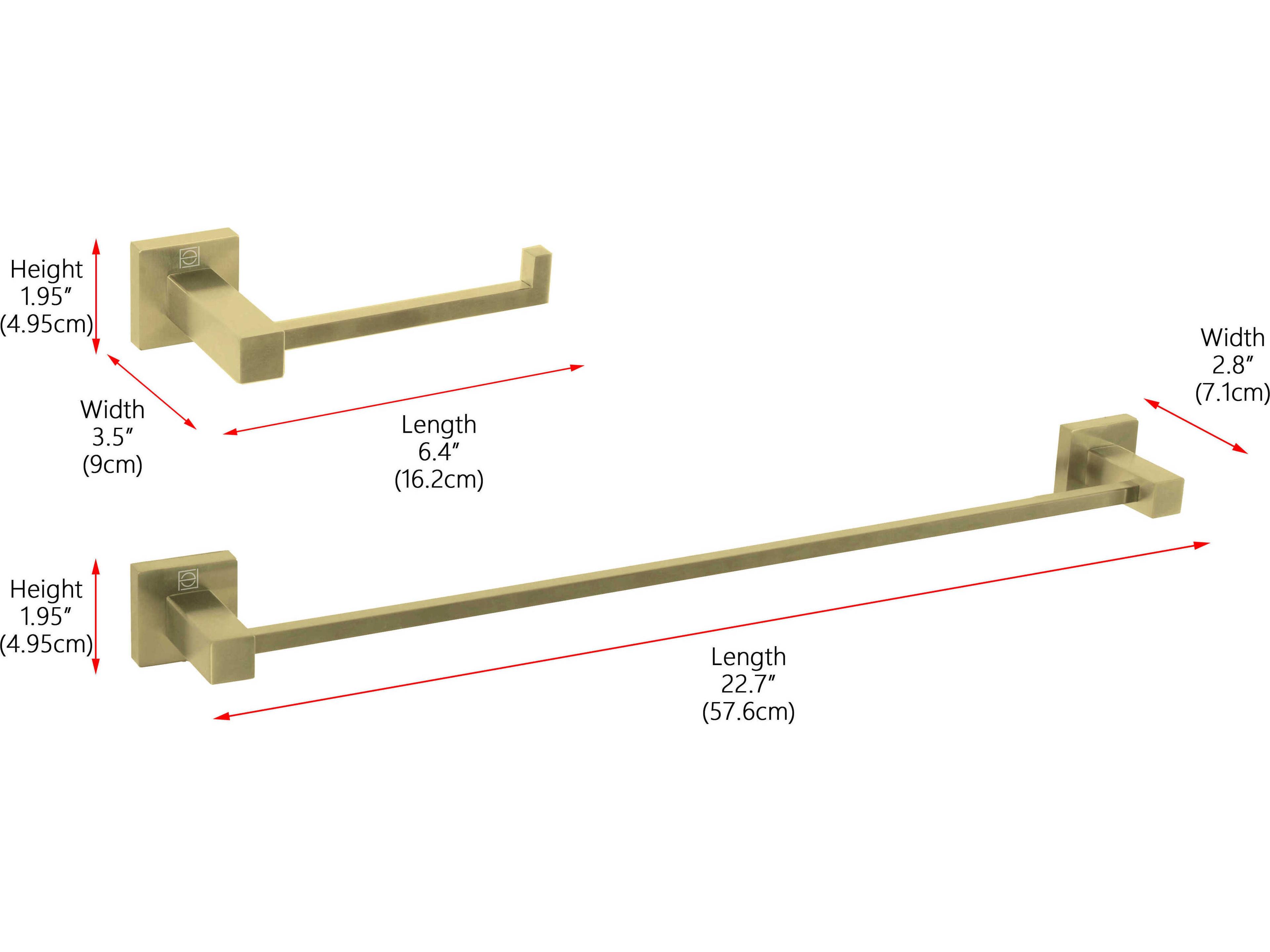 Elegant Lighting Isla Brushed Gold 2-Piece Bathroom Hardware Set