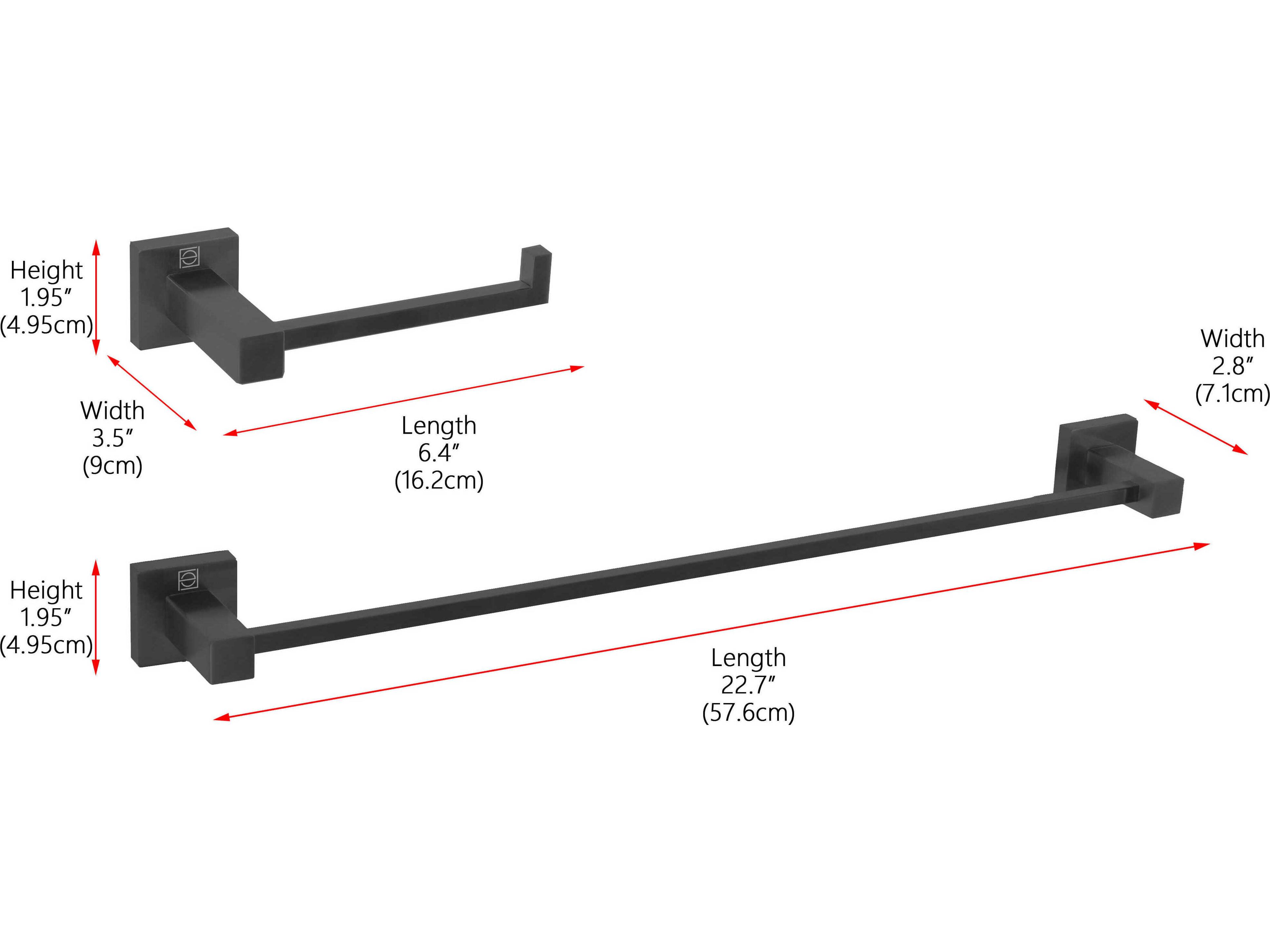 Elegant Lighting Isla Matte Black 2-Piece Bathroom Hardware Set