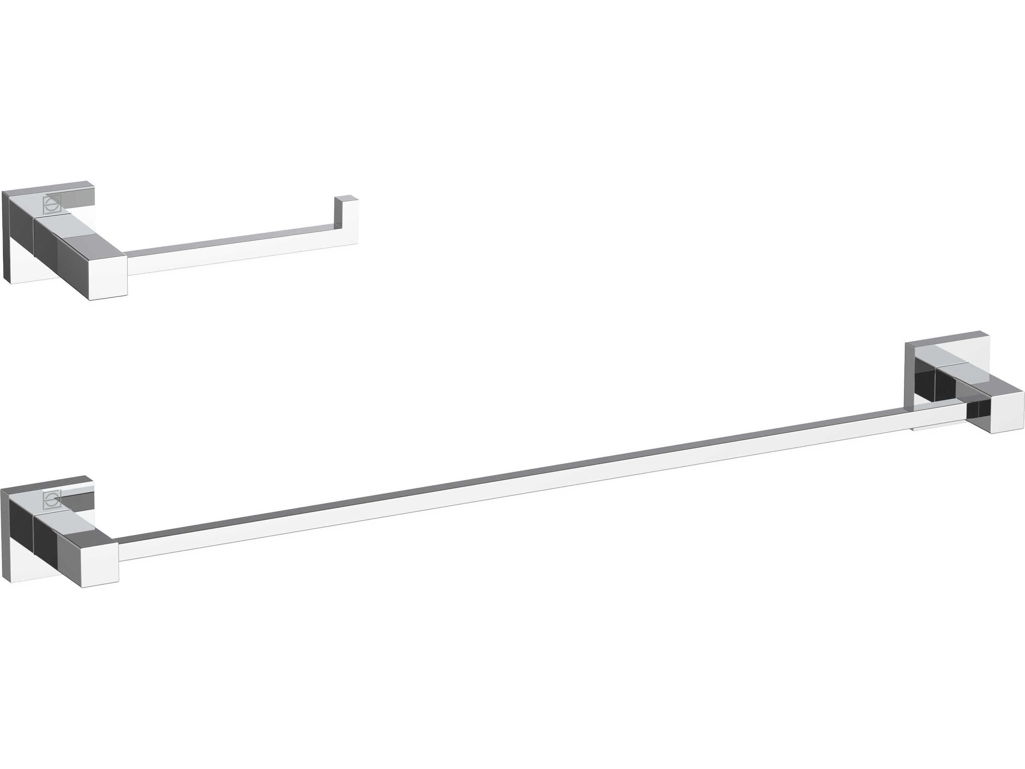 Elegant Lighting Isla Chrome 2-Piece Bathroom Hardware Set