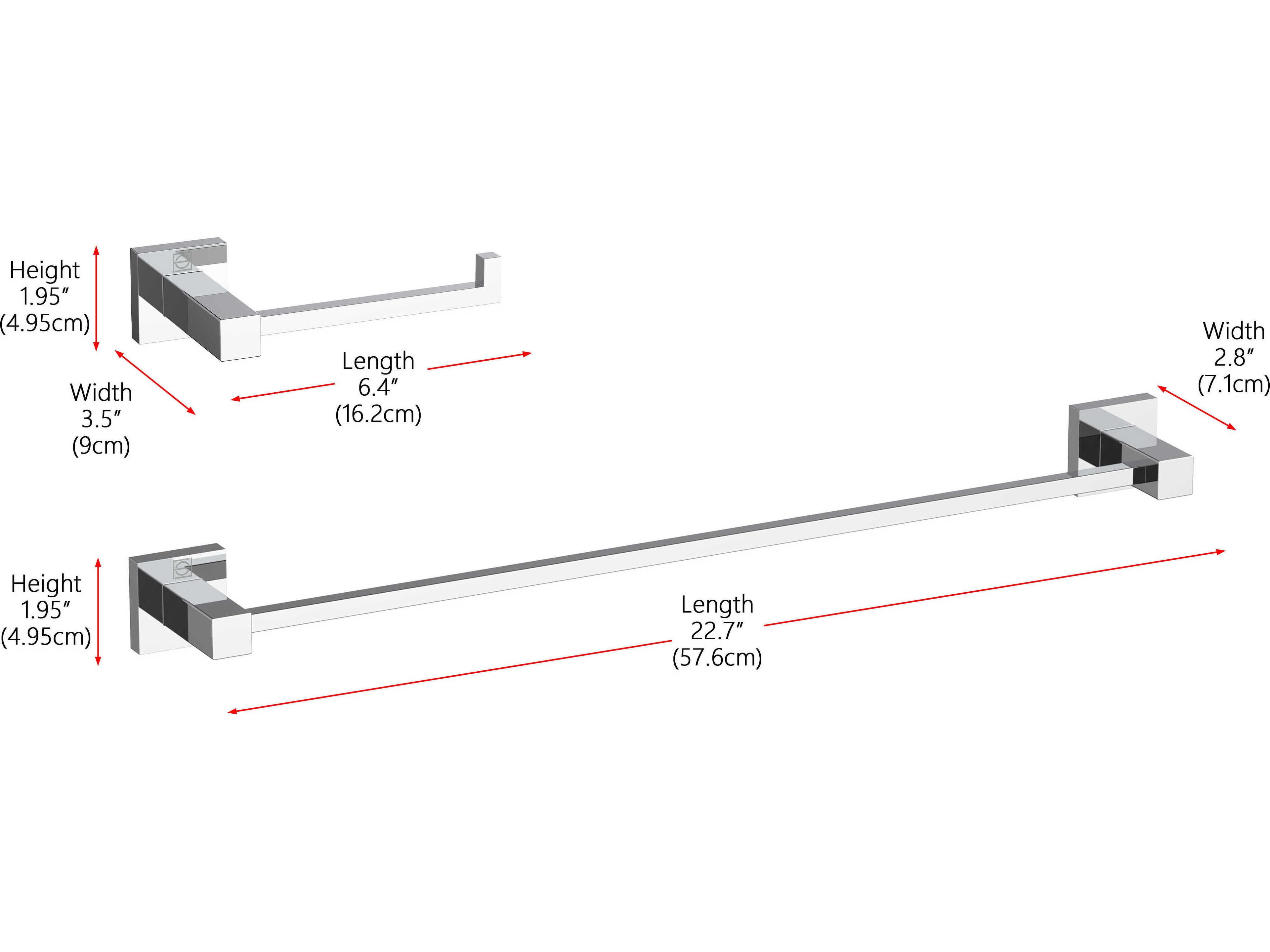 Elegant Lighting Isla Chrome 2-Piece Bathroom Hardware Set