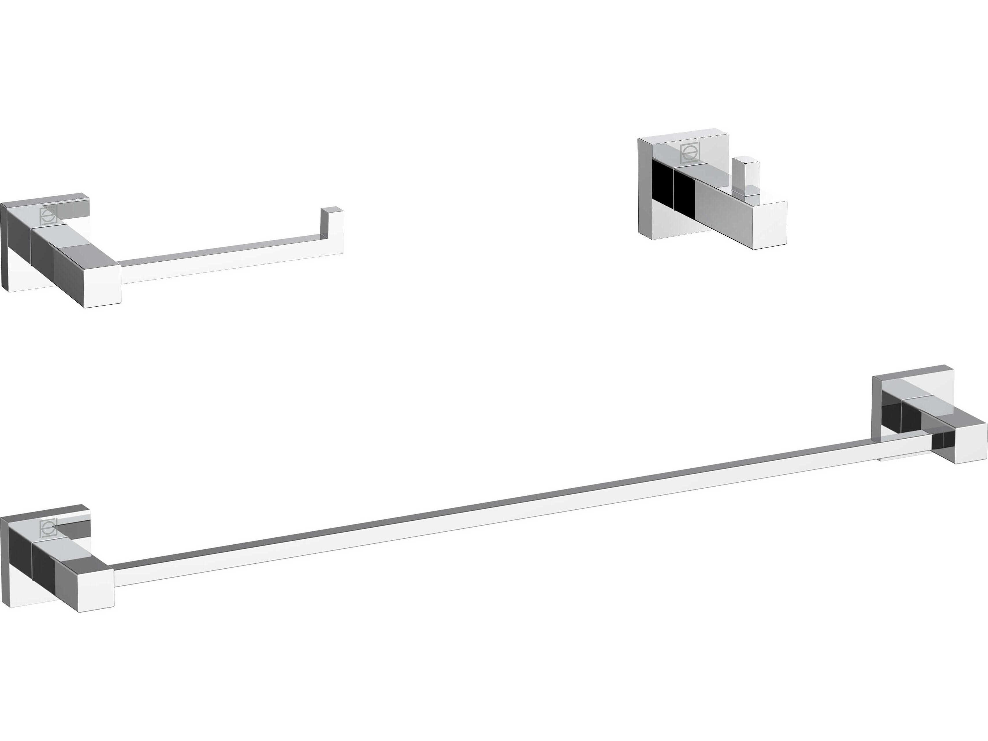 Elegant Lighting Isla Chrome 3-Piece Bathroom Hardware Set