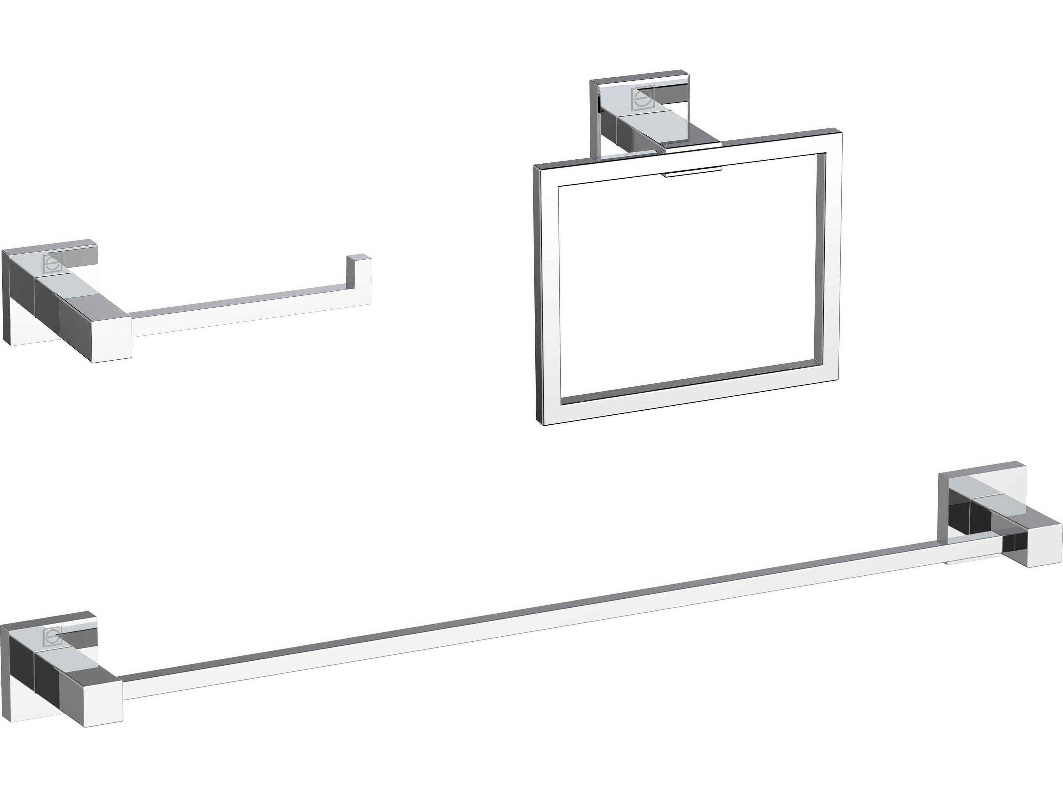 Elegant Lighting Isla Chrome 3-Piece Bathroom Hardware Set