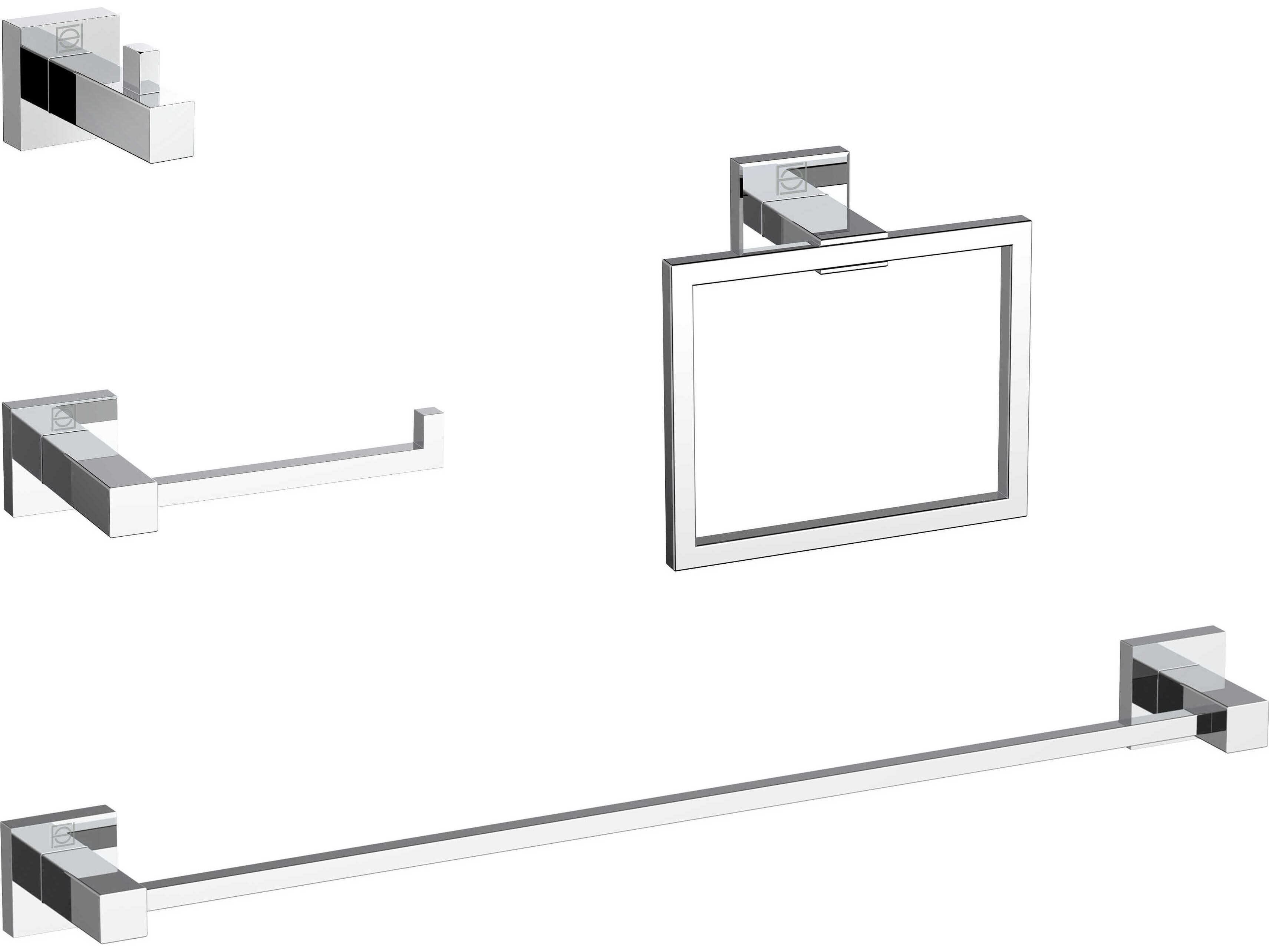 Elegant Lighting Isla Chrome 4-Piece Bathroom Hardware Set