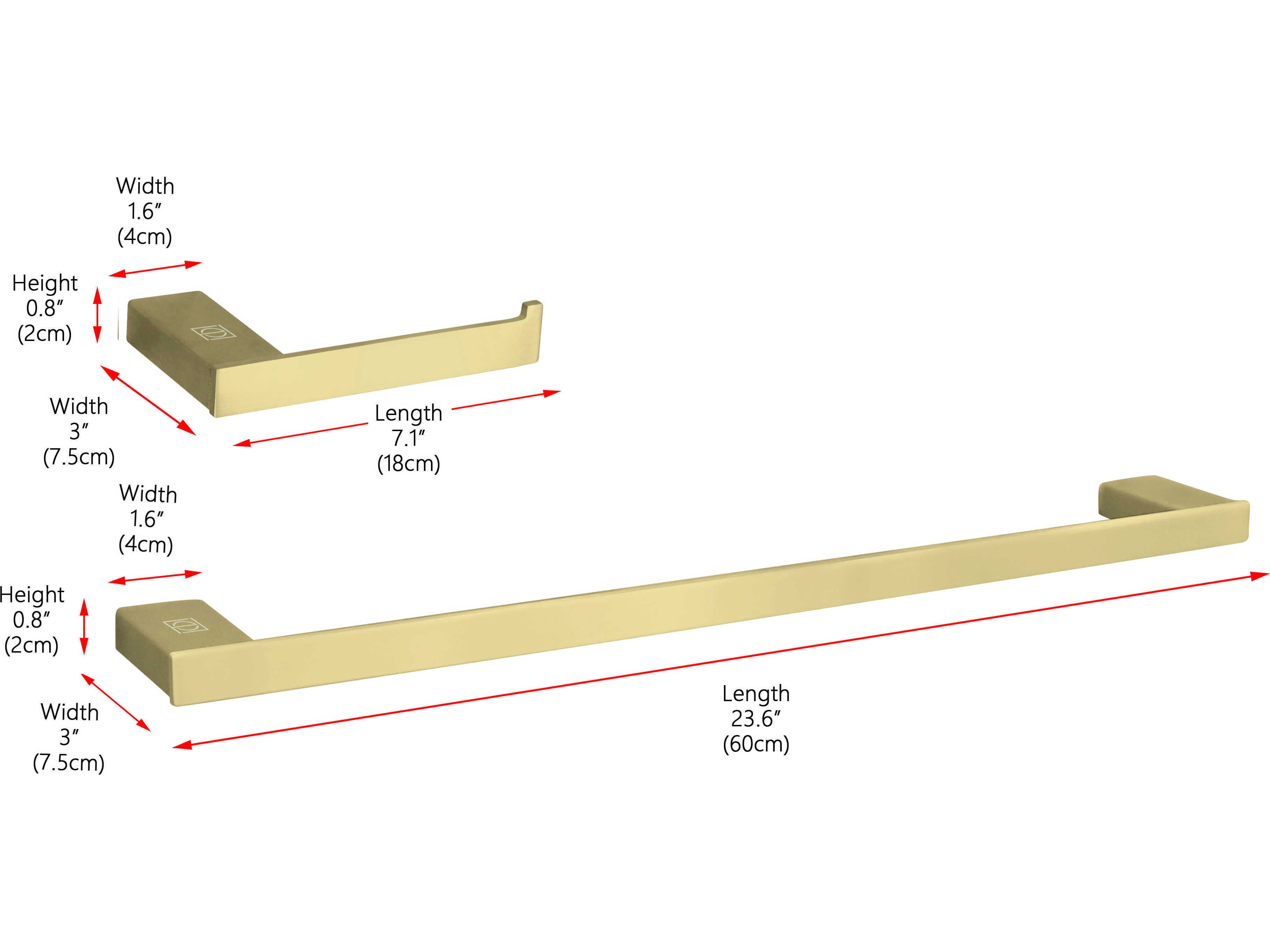 Elegant Lighting Sofia Brushed Gold 2-Piece Bathroom Hardware Set