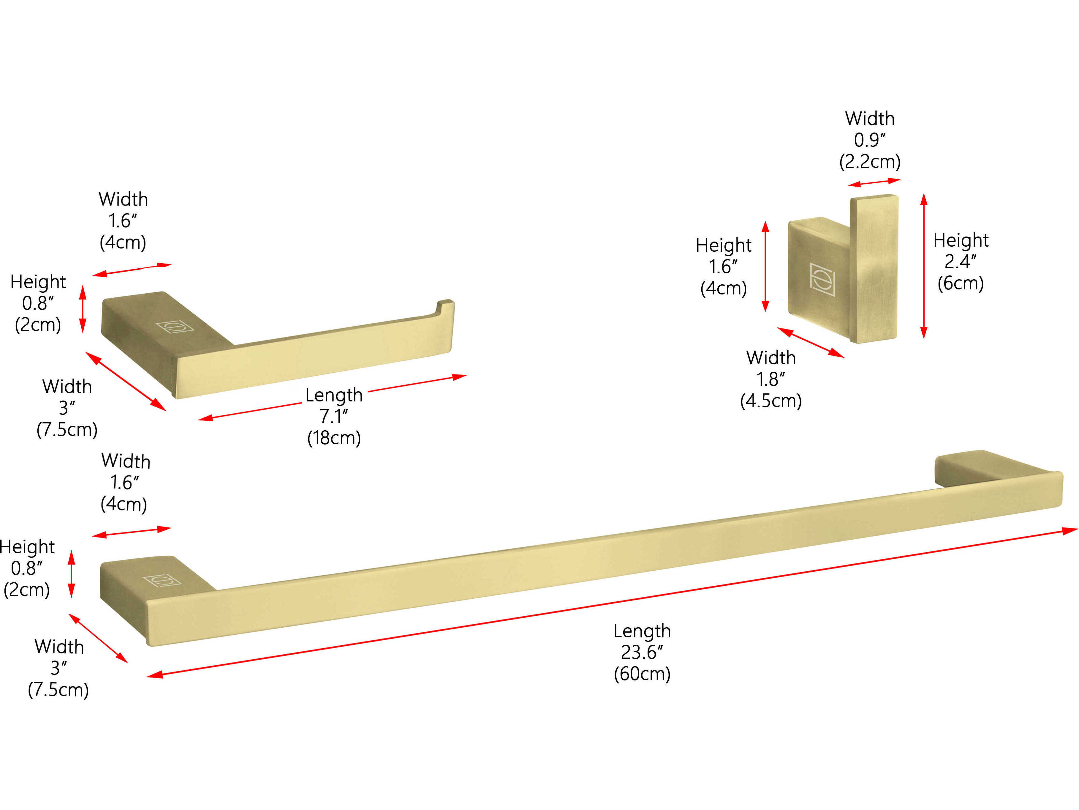Elegant Lighting Sofia Brushed Gold 3-Piece Bathroom Hardware Set