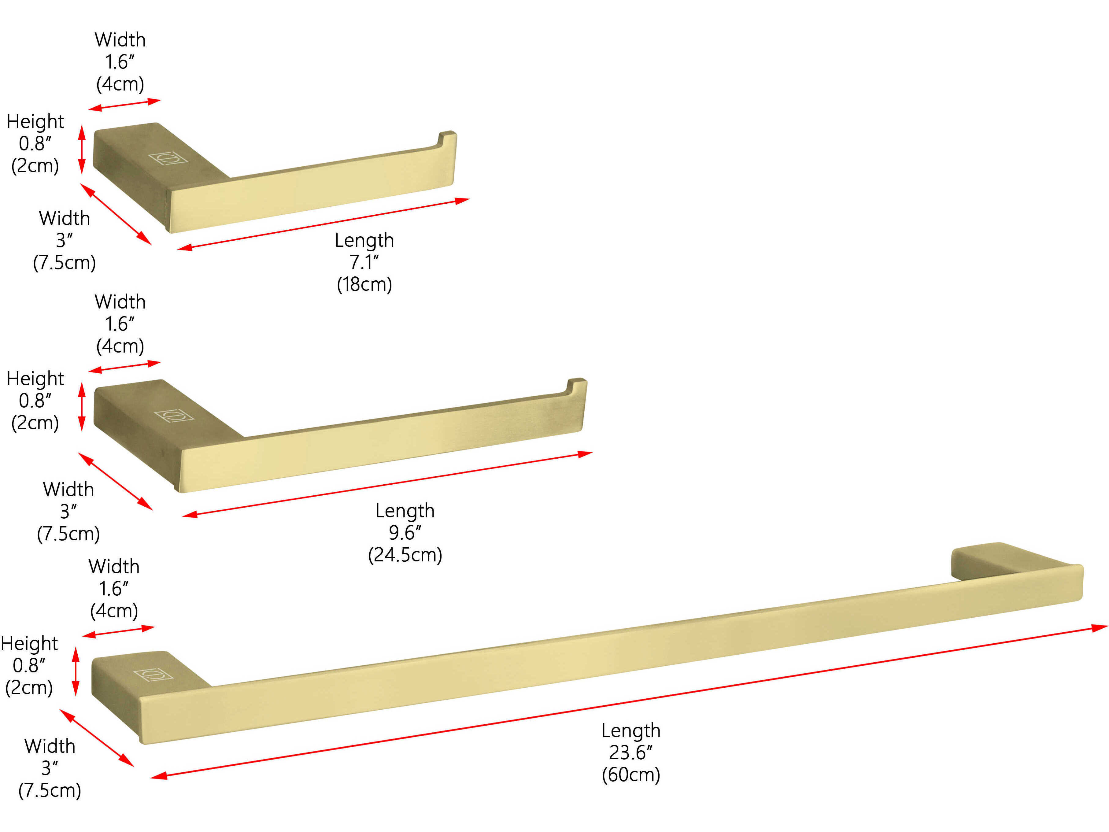 Elegant Lighting Sofia Brushed Gold 3-Piece Bathroom Hardware Set