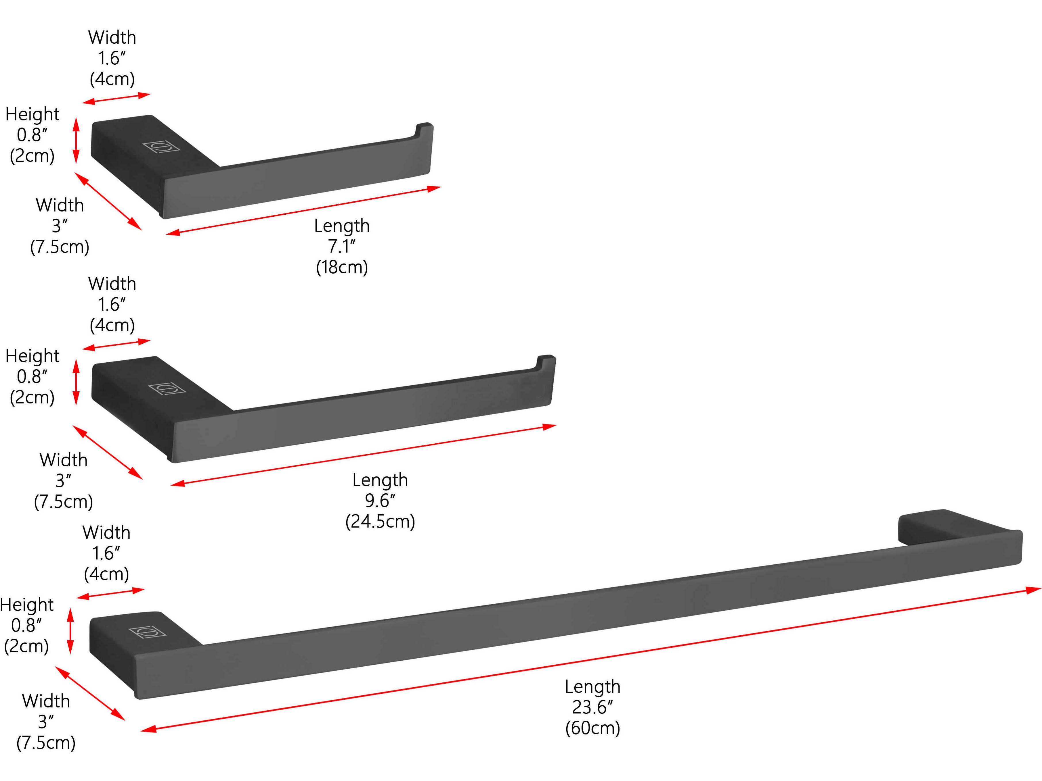 Elegant Lighting Sofia Matte Black 3-Piece Bathroom Hardware Set