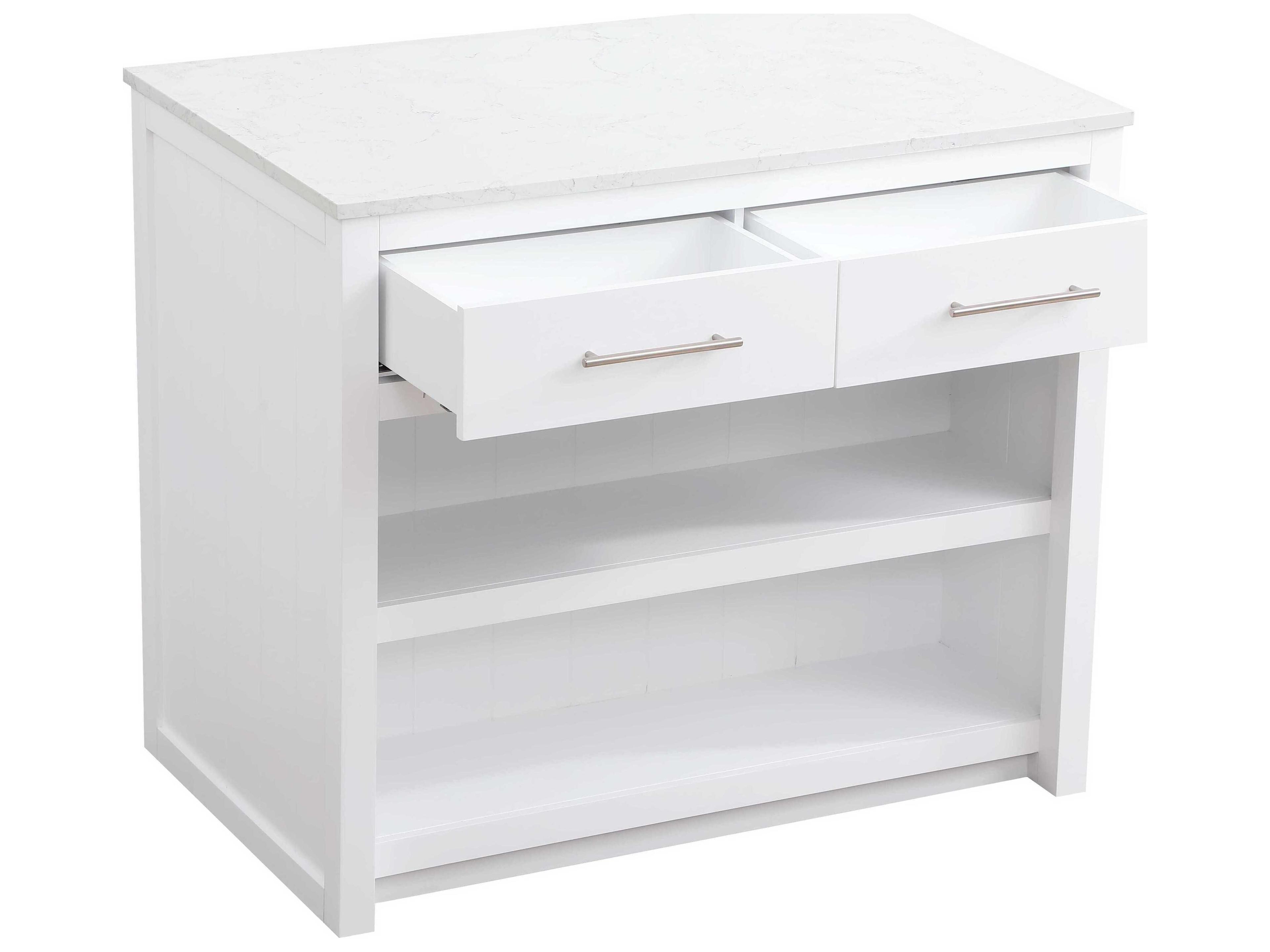 Elegant Lighting Osman Marble White Kitchen Island