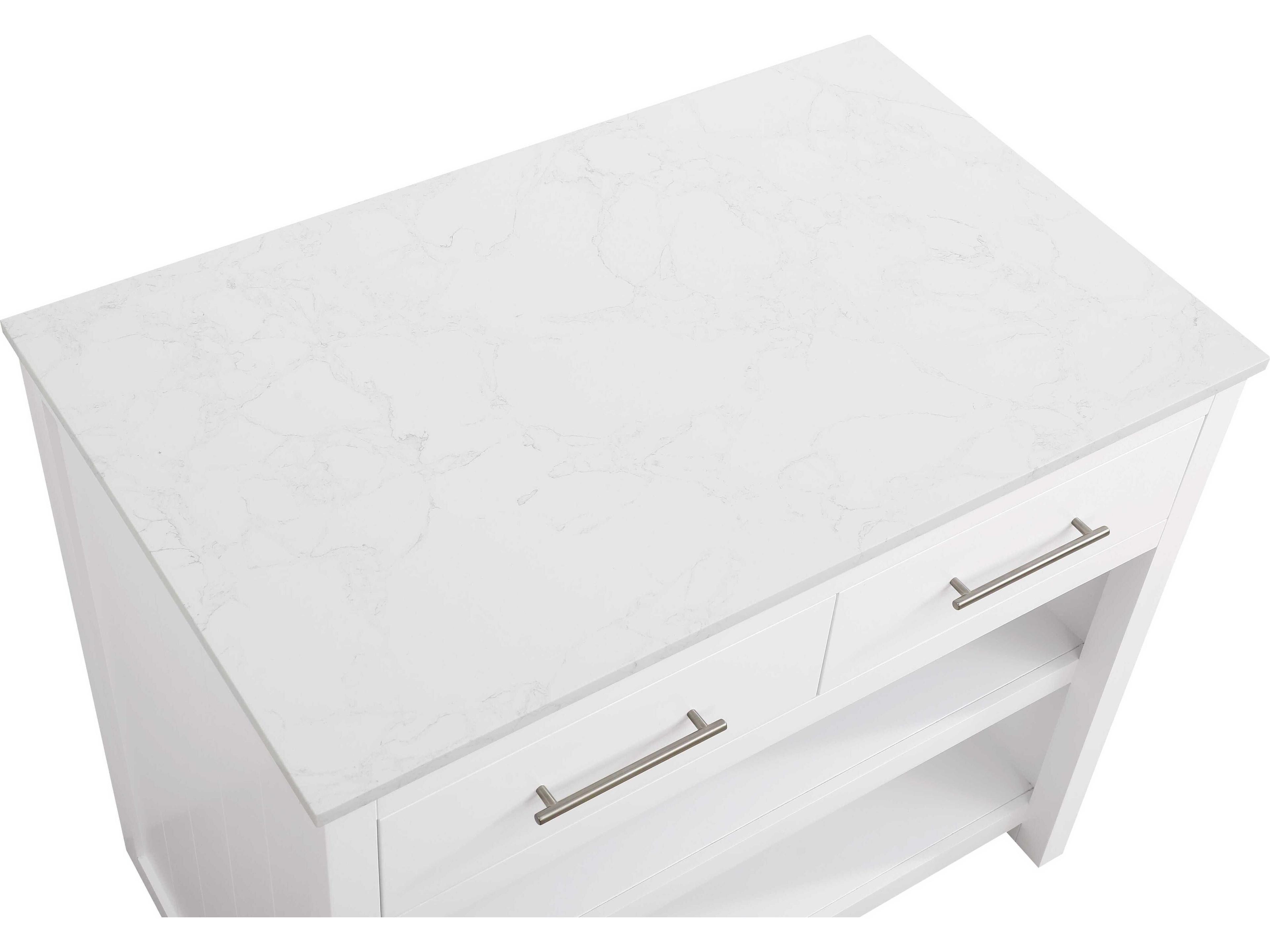 Elegant Lighting Osman Marble White Kitchen Island