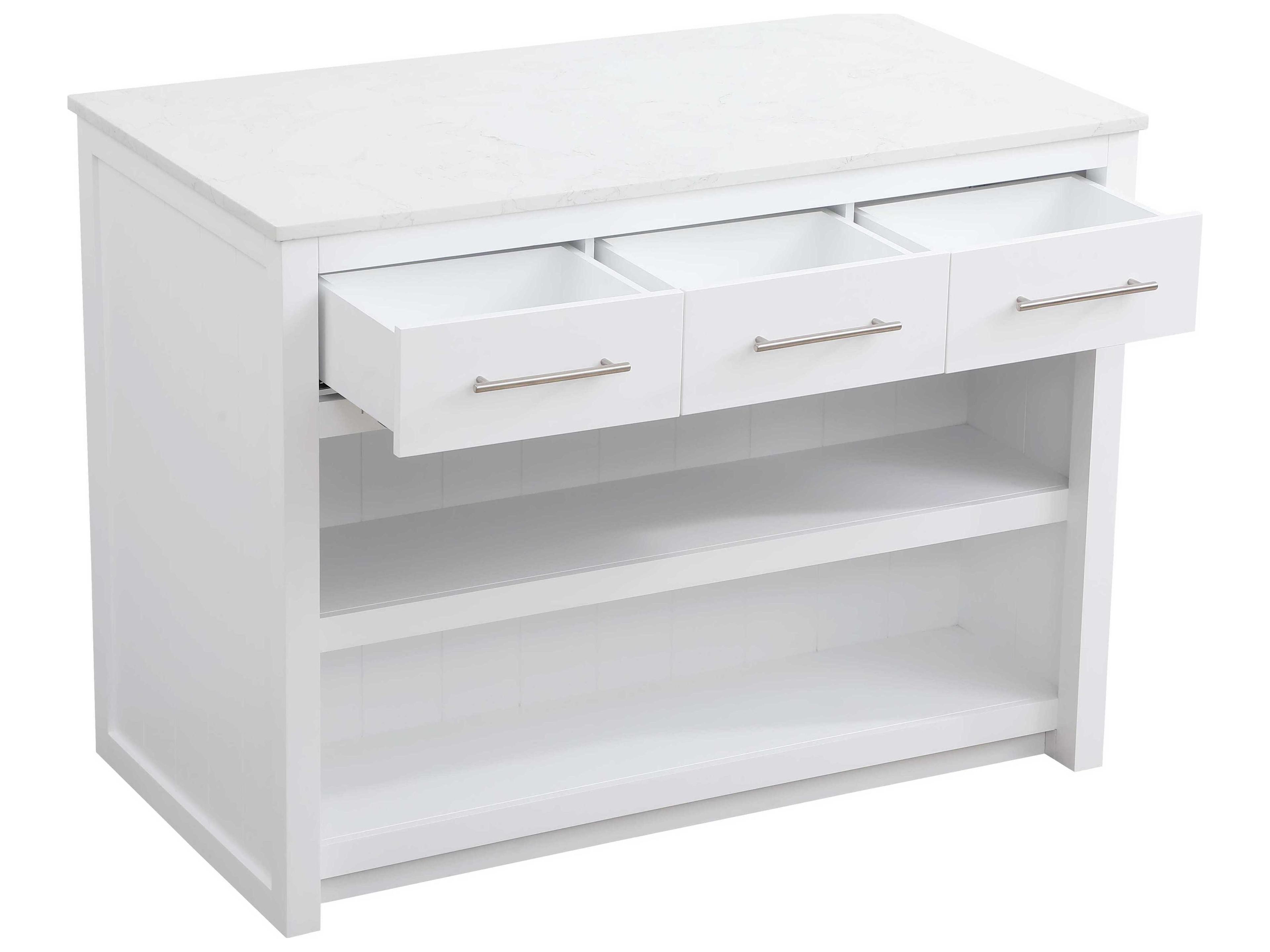 Elegant Lighting Porter Marble White Kitchen Island