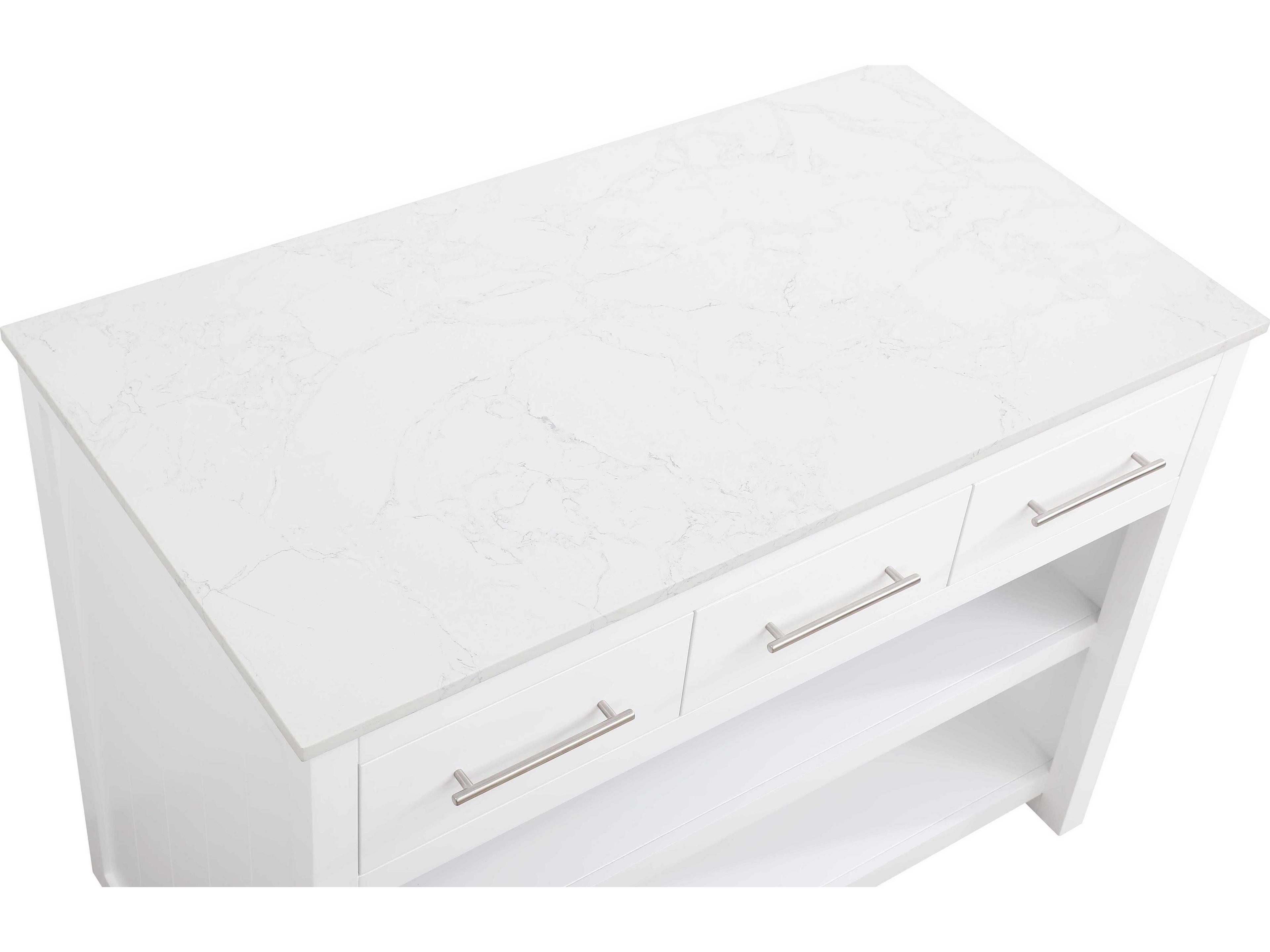 Elegant Lighting Porter Marble White Kitchen Island