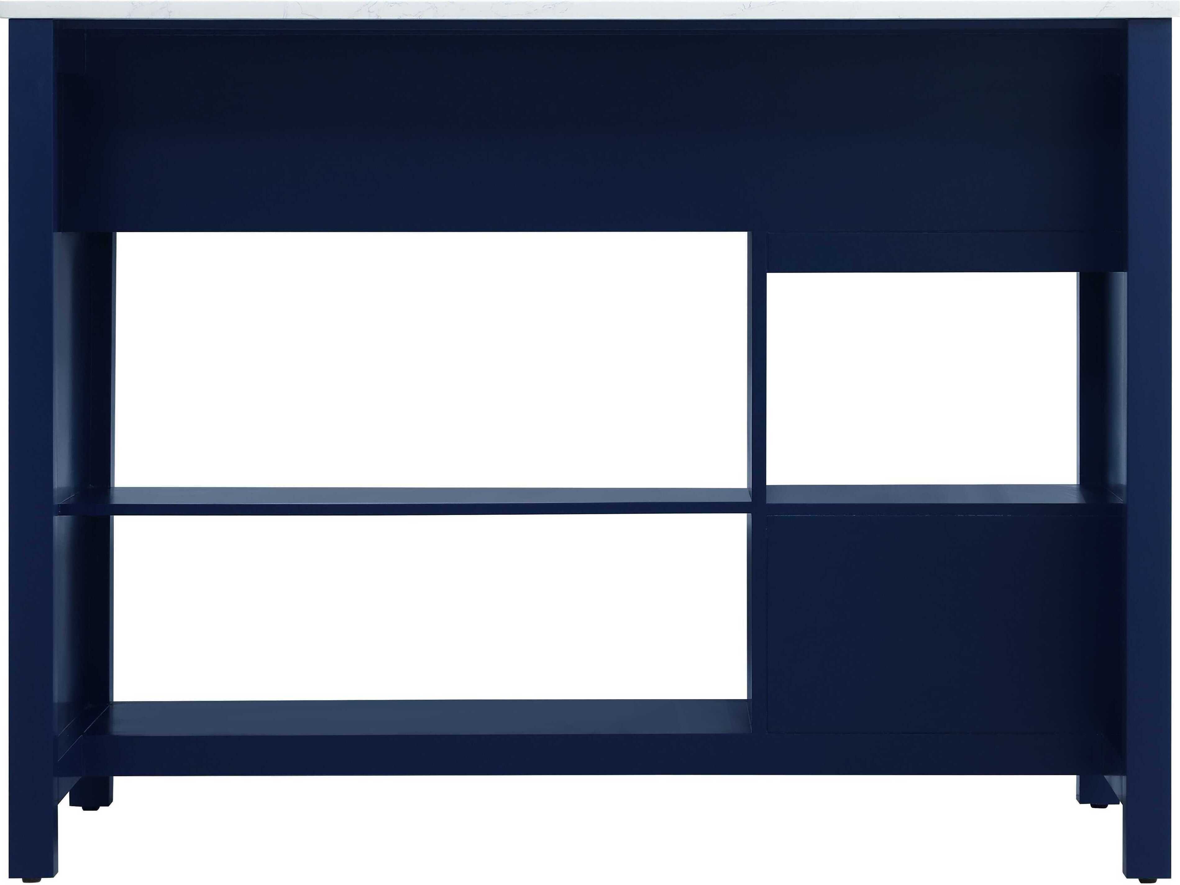 Elegant Lighting Jax Marble Blue Kitchen Island