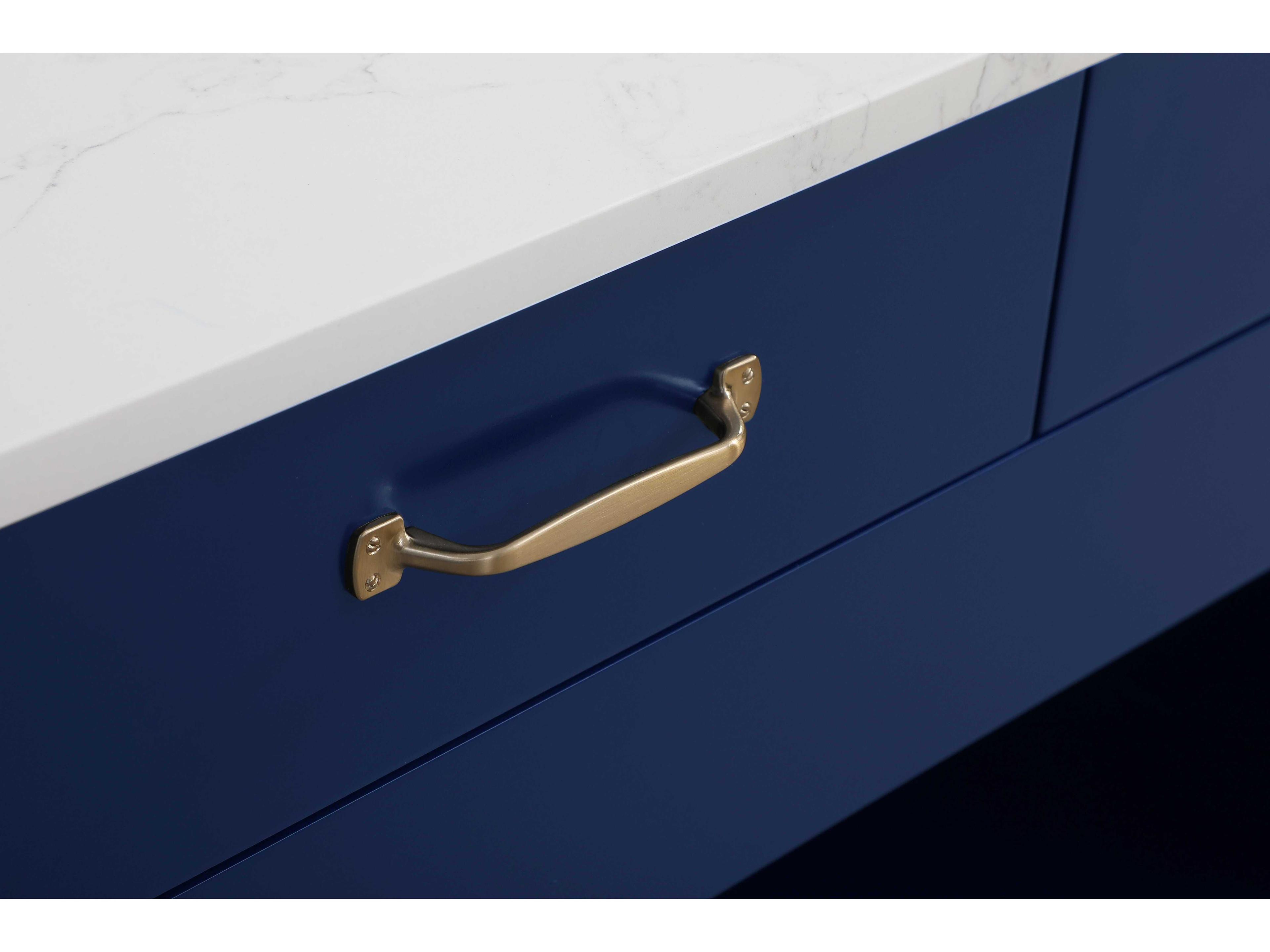 Elegant Lighting Jax Marble Blue Kitchen Island