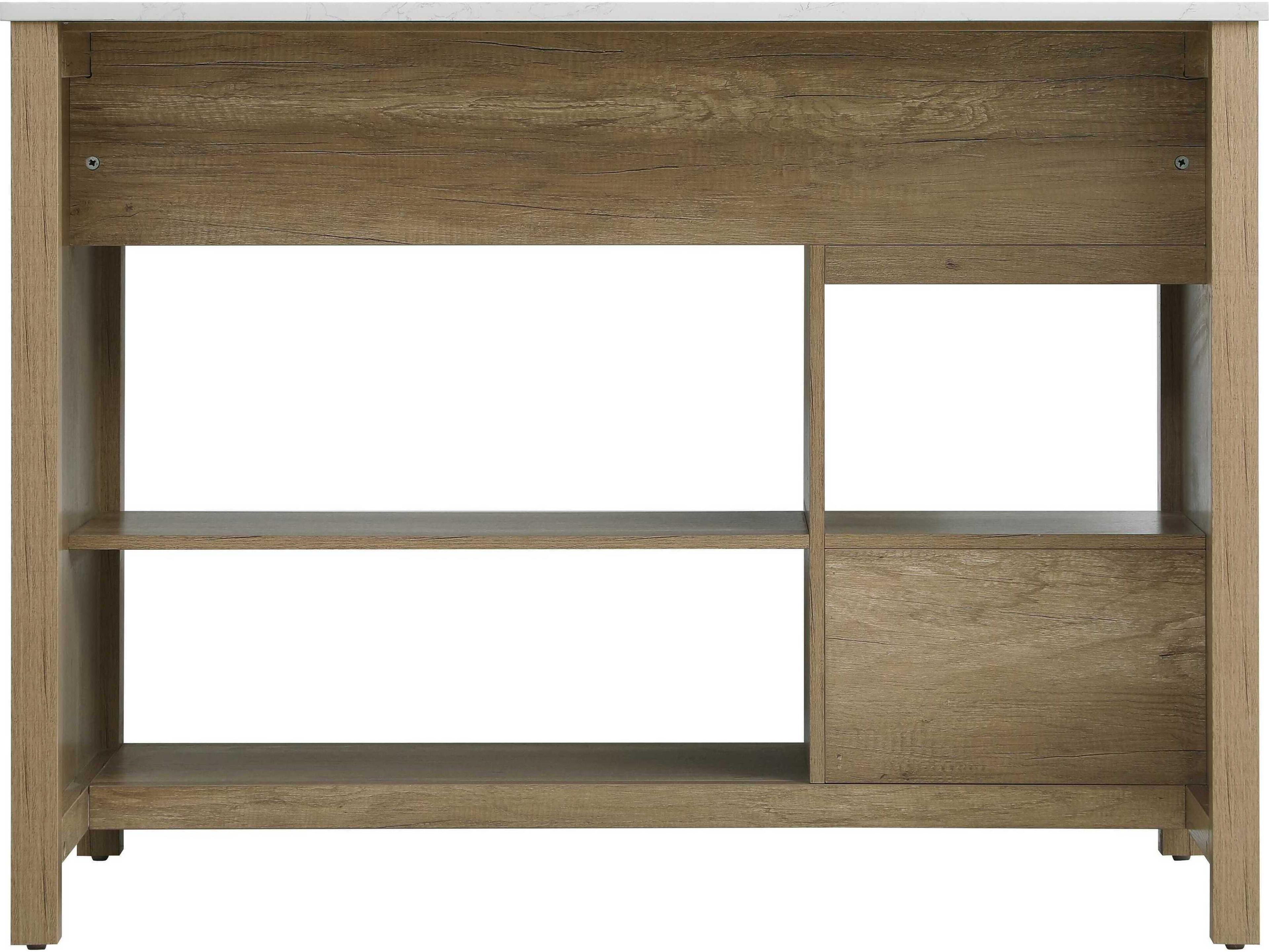 Elegant Lighting Jax Marble Natural Oak Kitchen Island