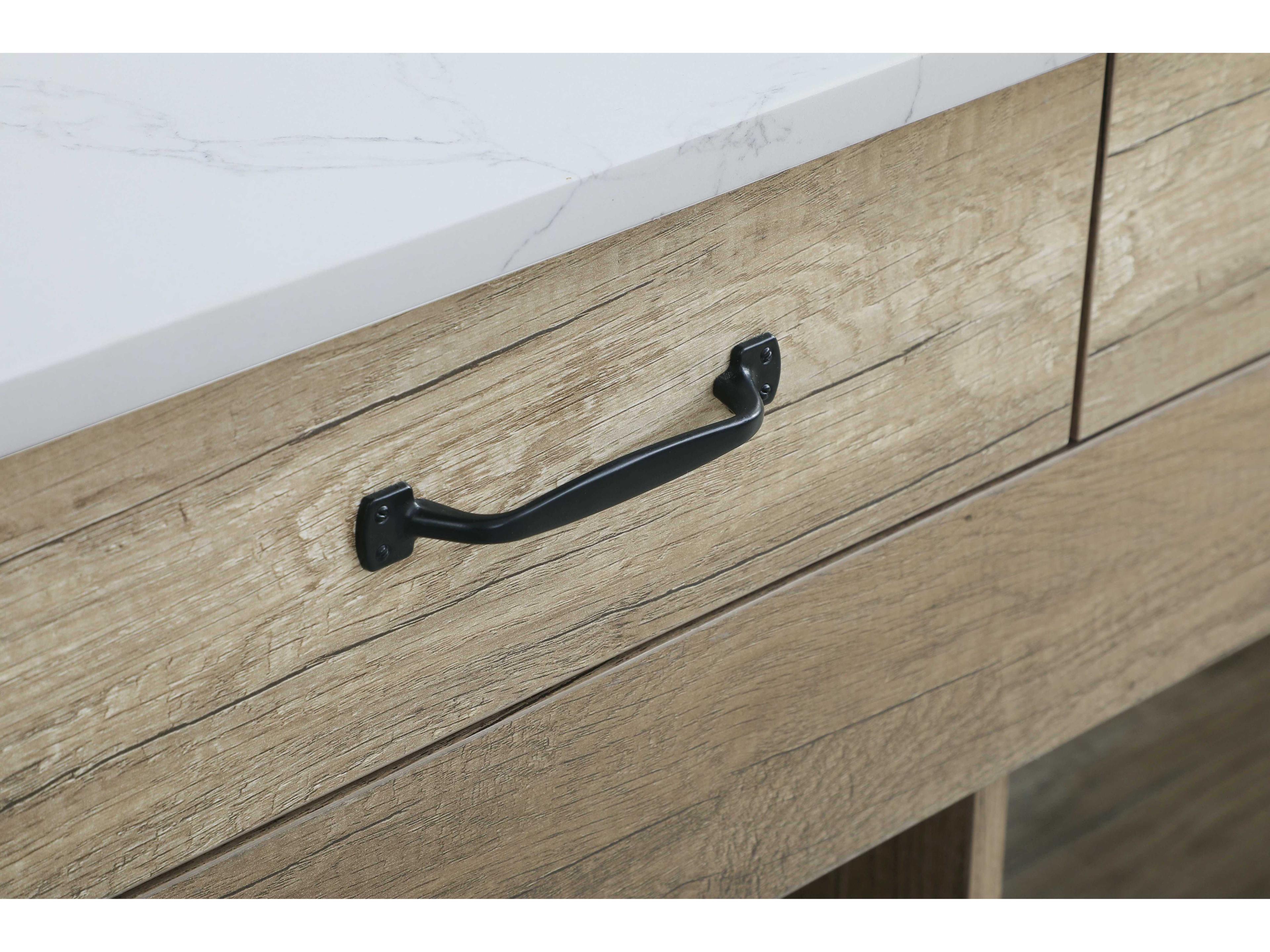 Elegant Lighting Jax Marble Natural Oak Kitchen Island