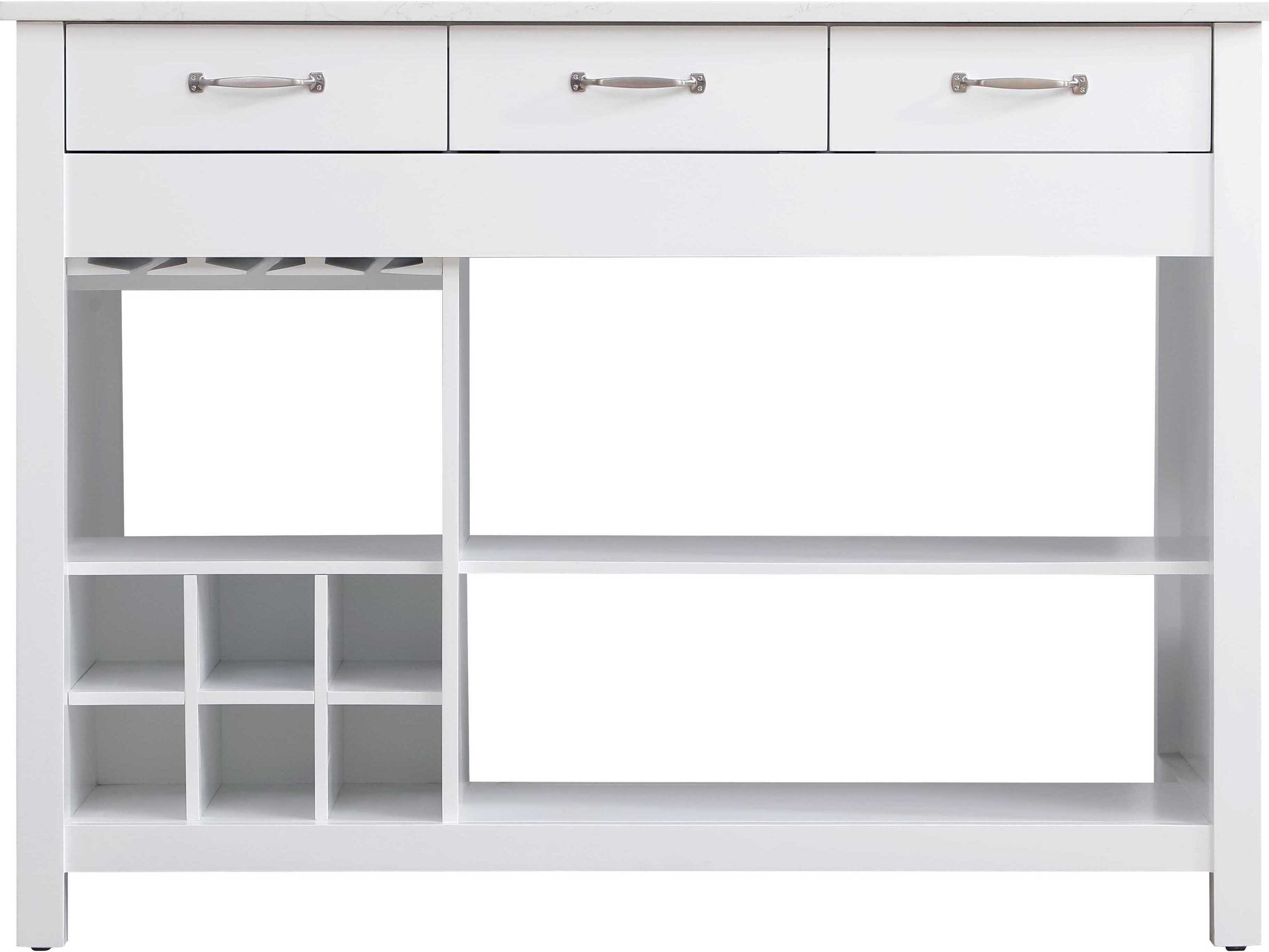 Elegant Lighting Jax Marble White Kitchen Island