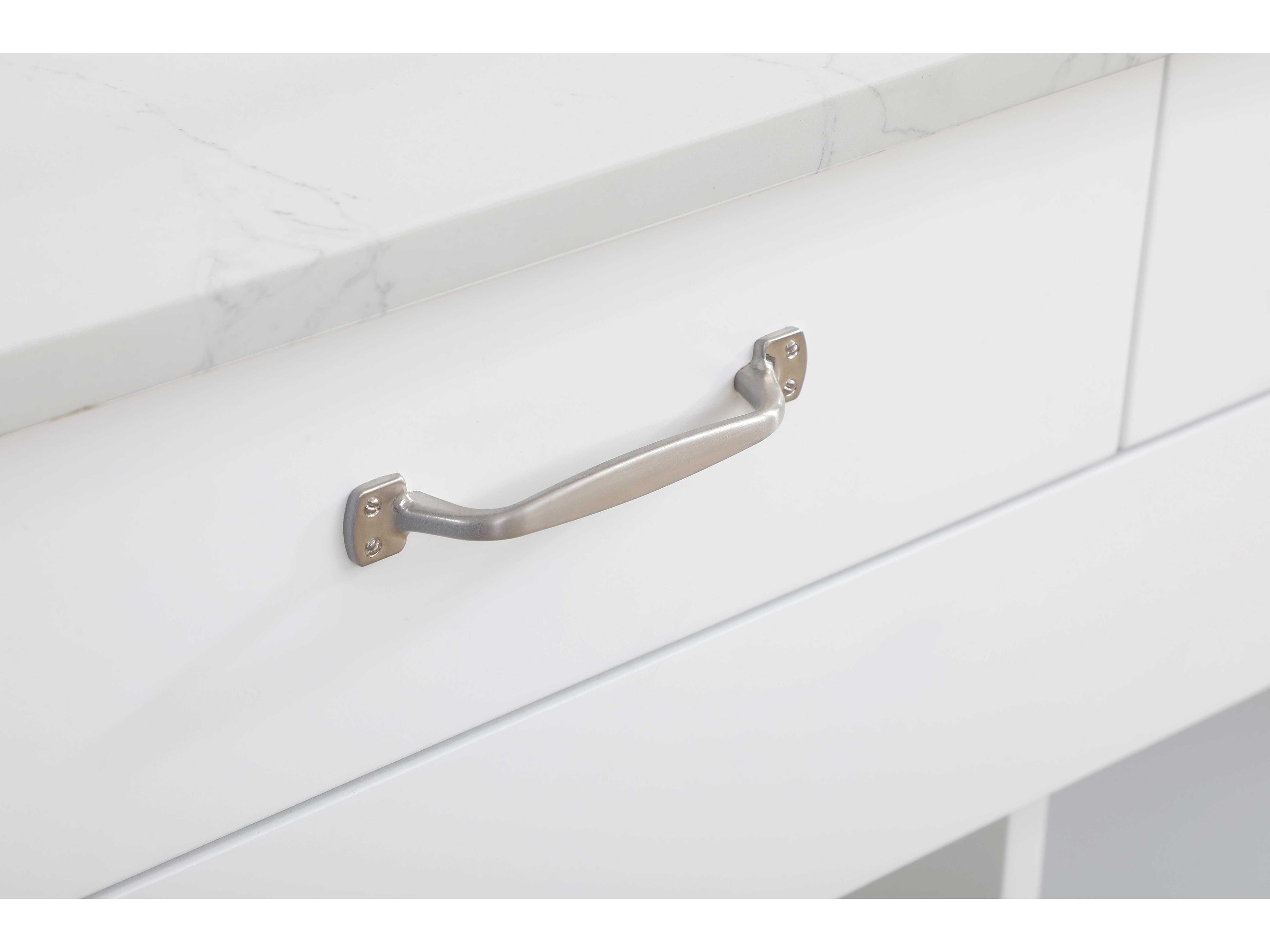 Elegant Lighting Jax Marble White Kitchen Island