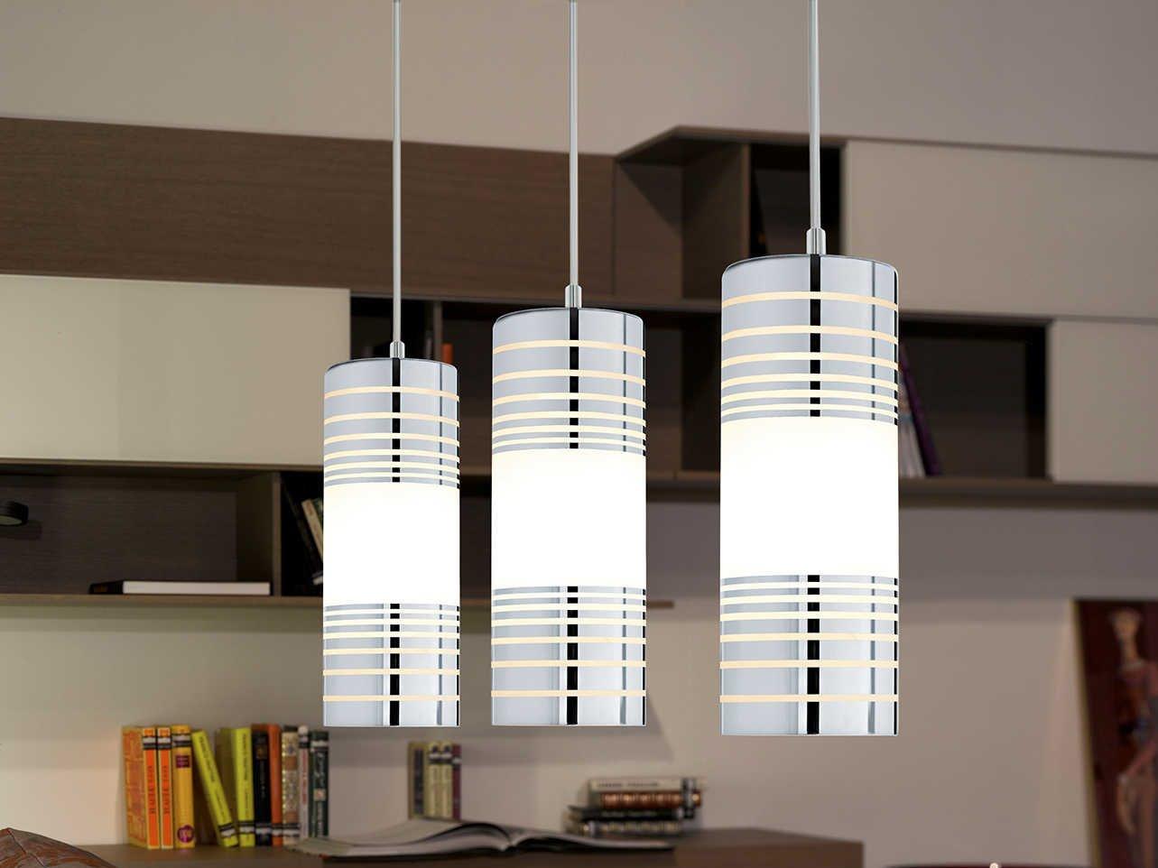 Eglo Bayman 3-Light Chrome Cylinder Island Pendant