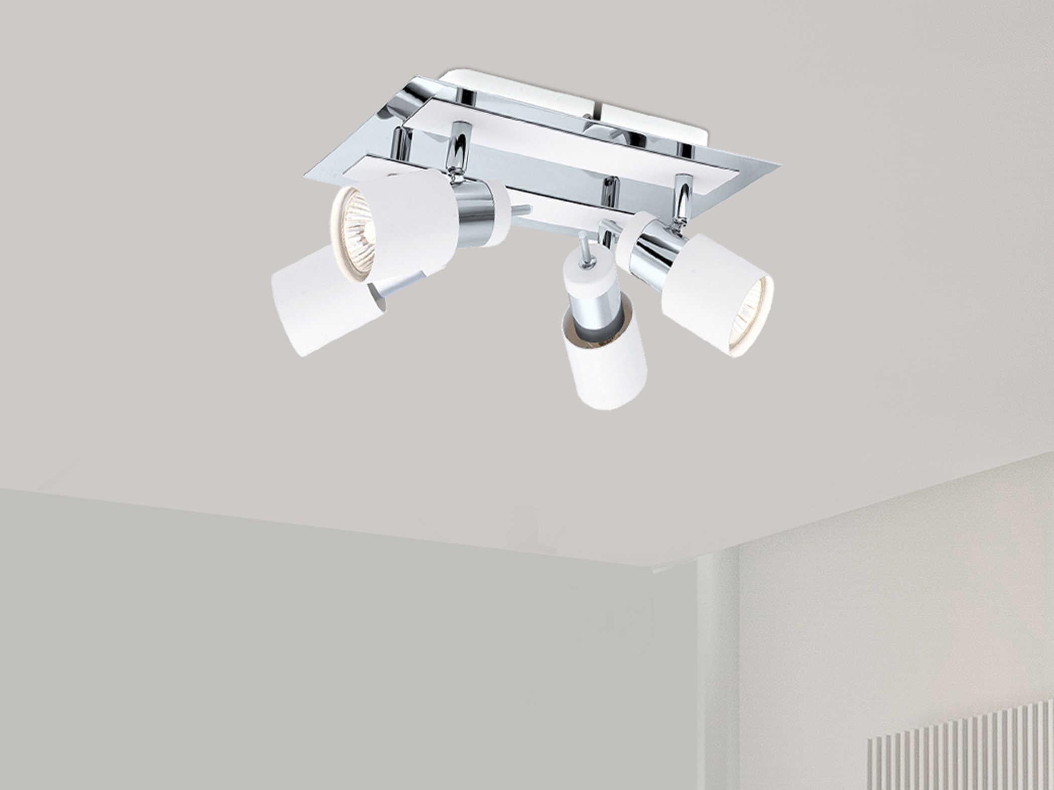 Eglo Davida 4-Light Chrome White Semi Flush Mount