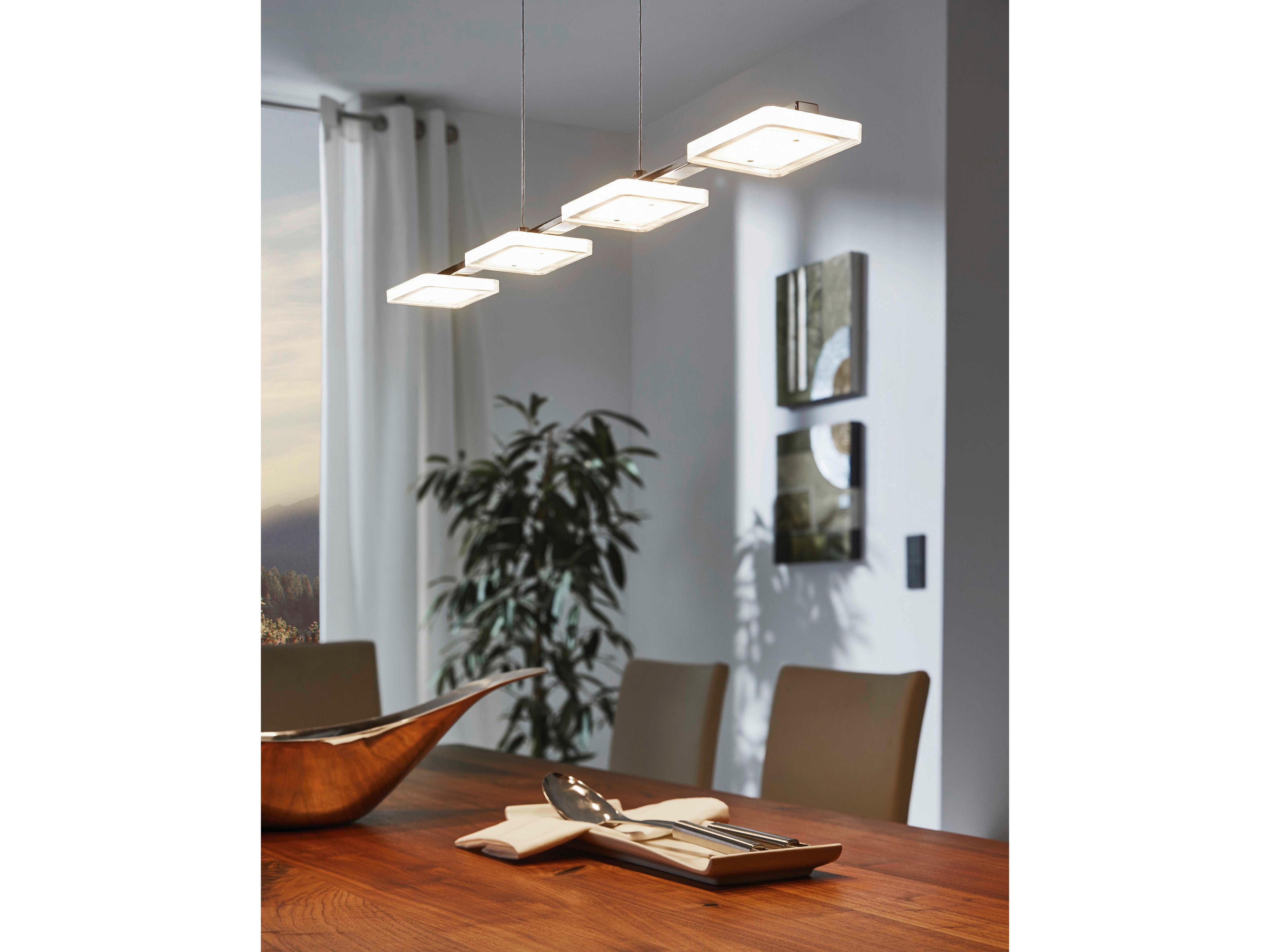 Eglo Cartama 4-Light Chrome Linear Island Pendant