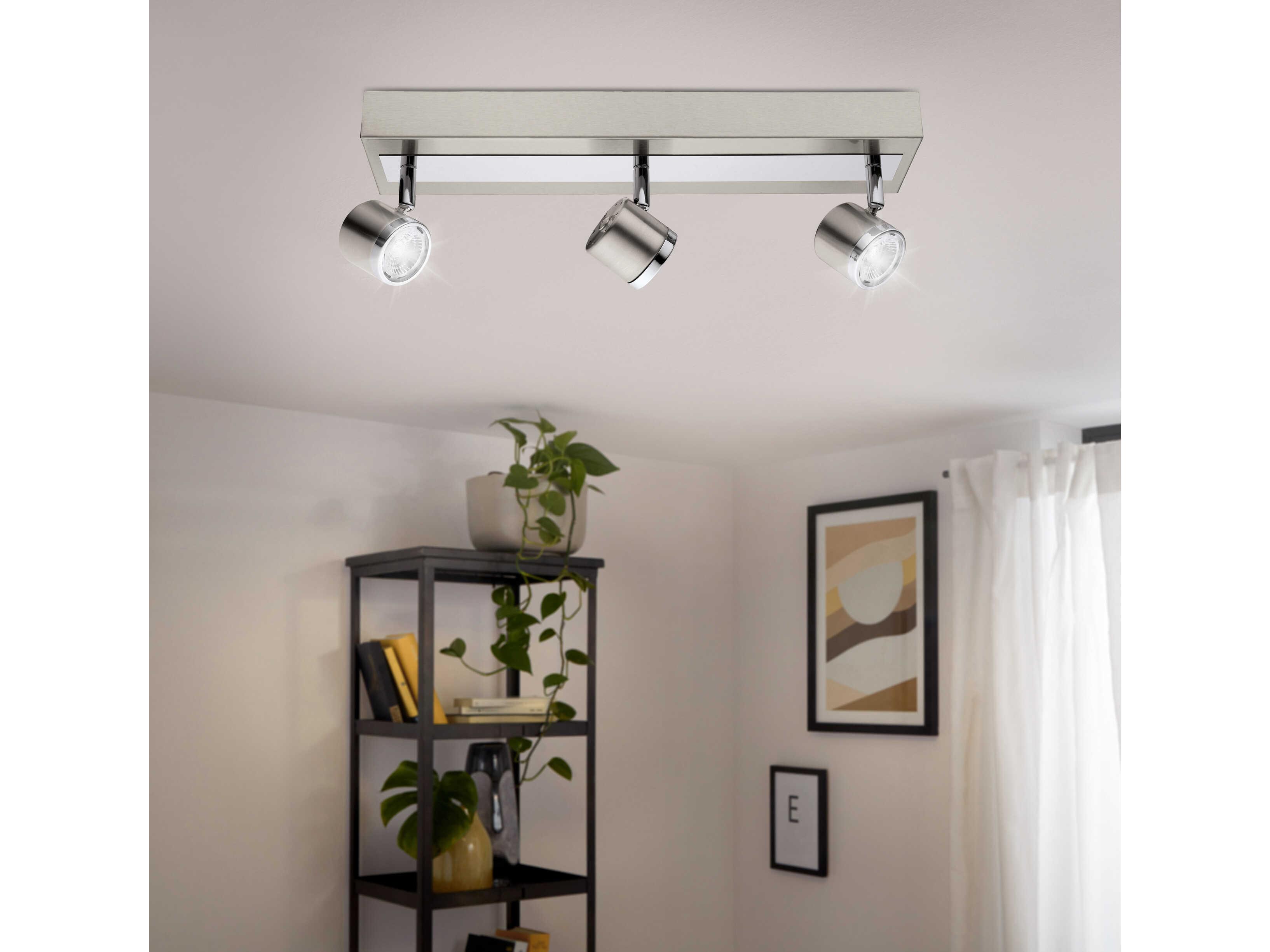 Eglo Pierino 3-Light Matte Nickel Chrome Track & Rail Light