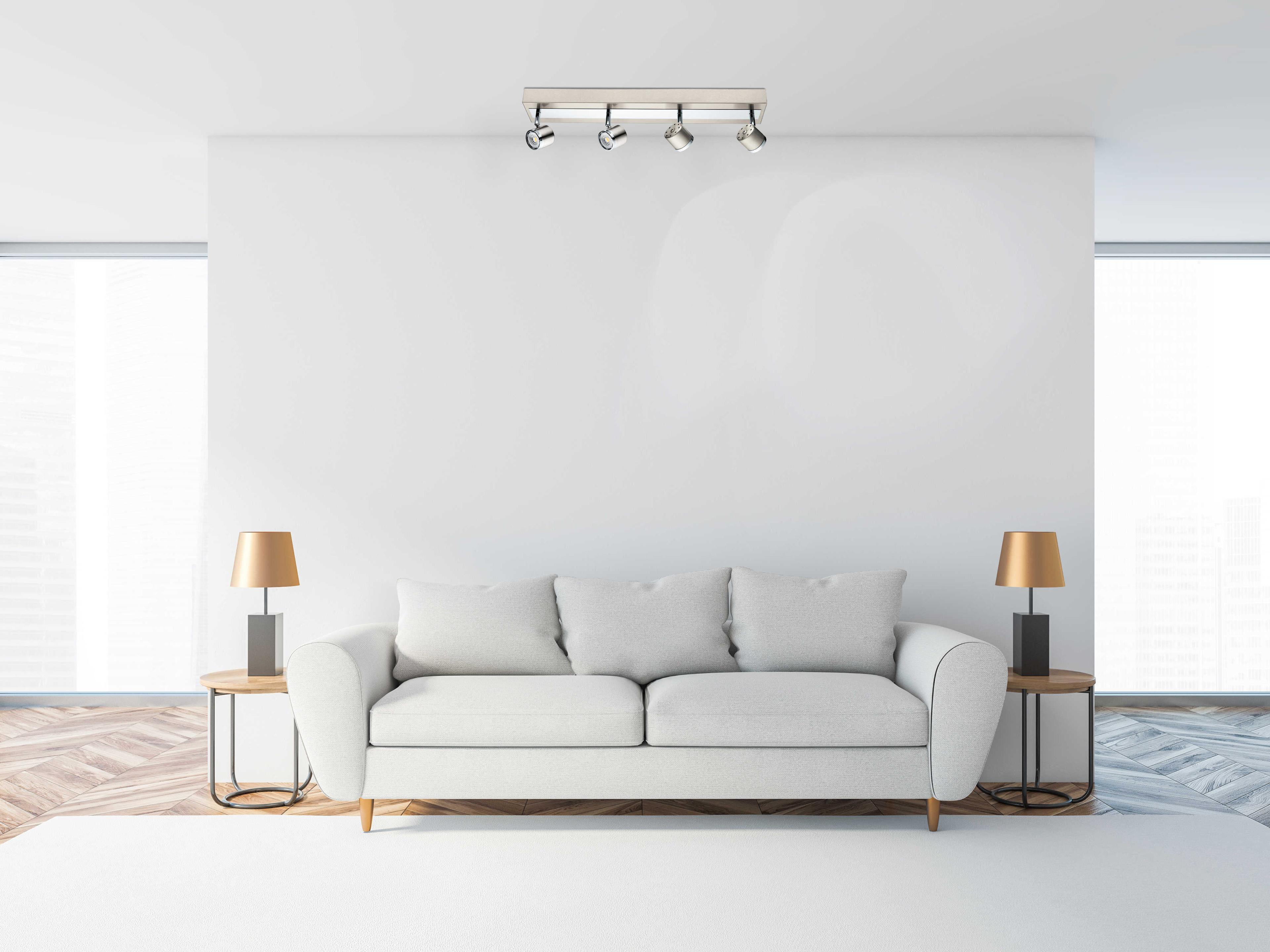 Eglo Pierino 4-Light Matte Nickel Chrome Round Track & Rail Light