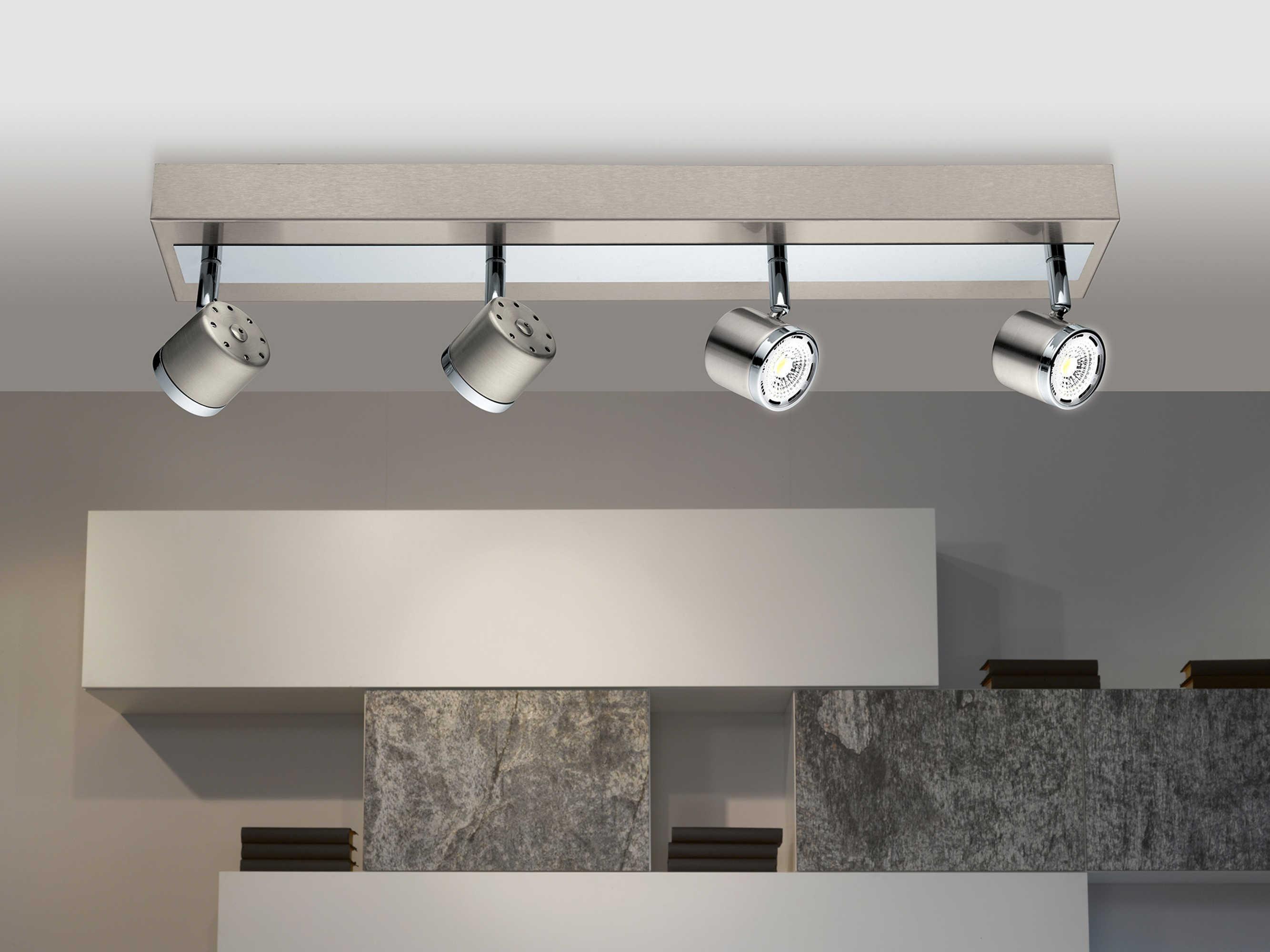 Eglo Pierino 4-Light Matte Nickel Chrome Round Track & Rail Light