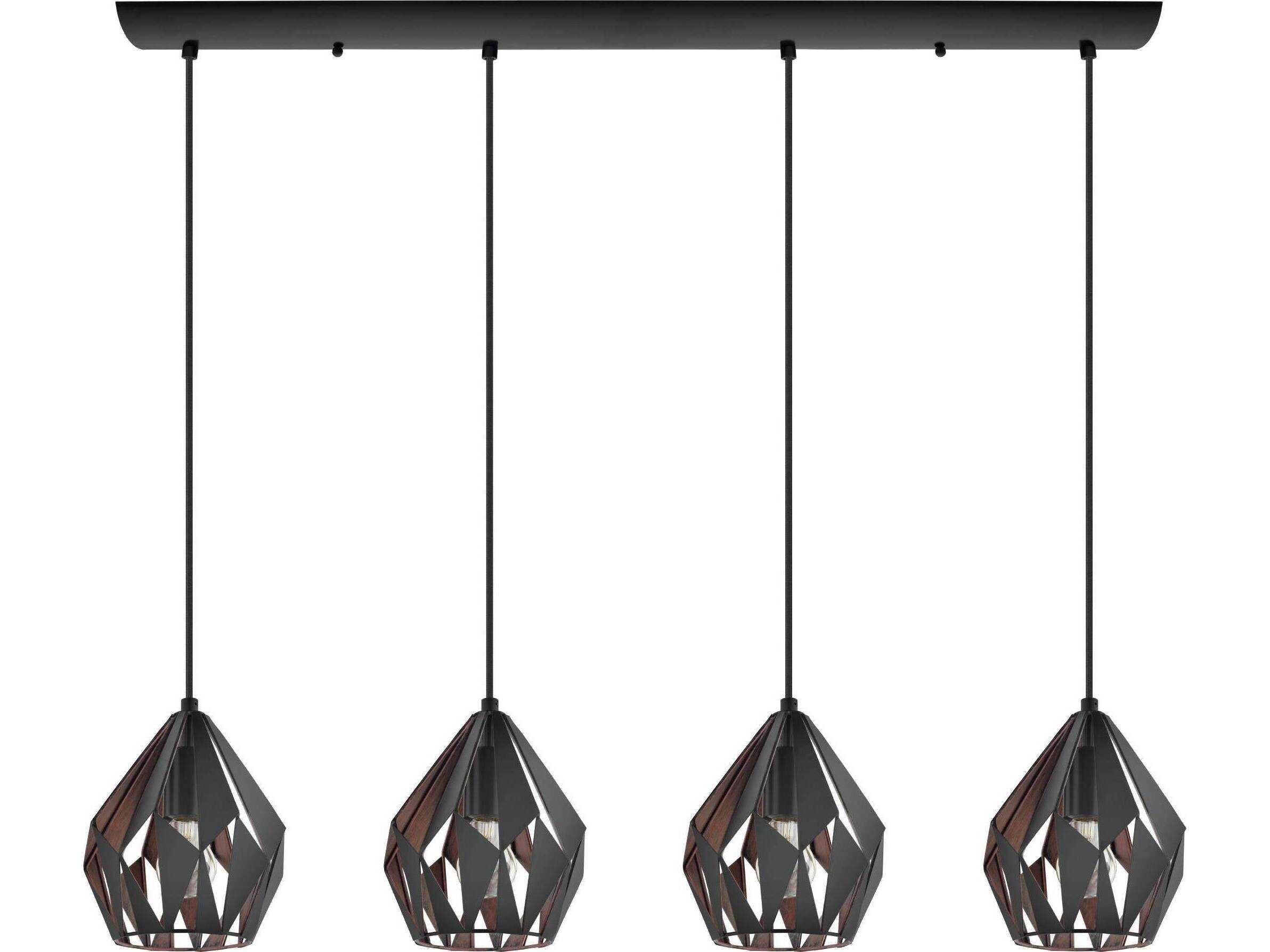 Eglo Carlton 4-Light Black Geometric Island Pendant
