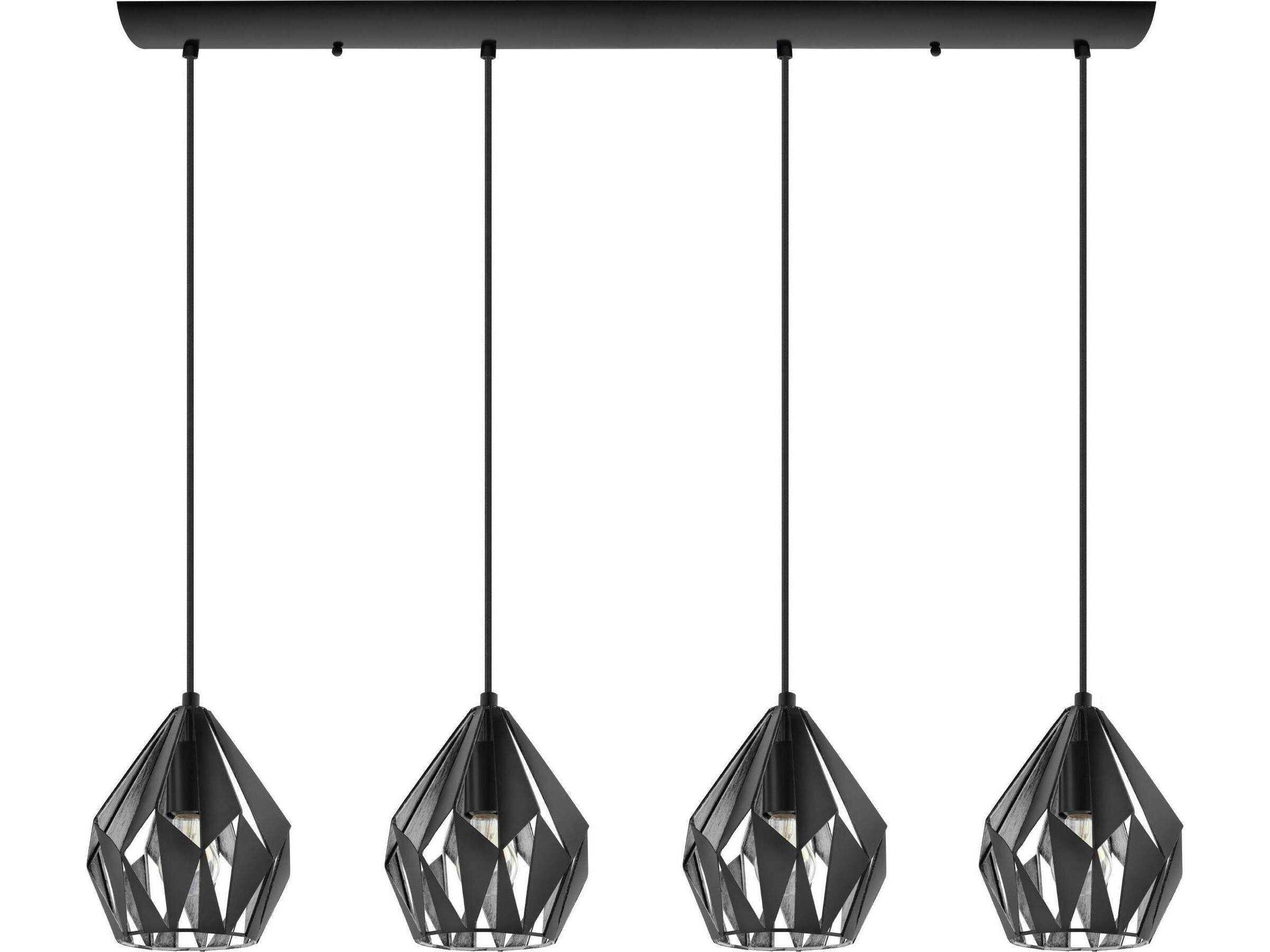 Eglo Carlton 4-Light Black Geometric Island Pendant