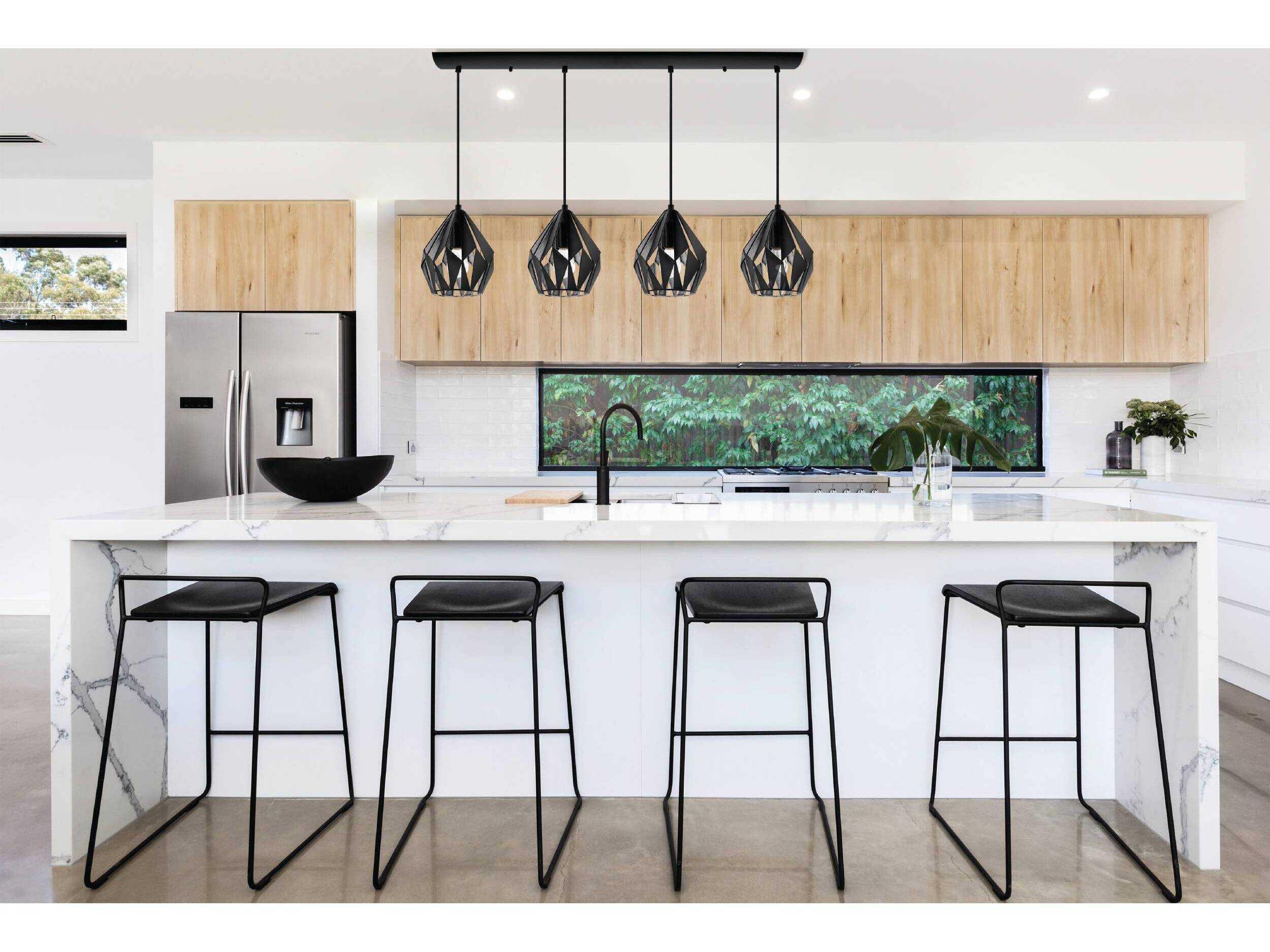 Eglo Carlton 4-Light Black Geometric Island Pendant