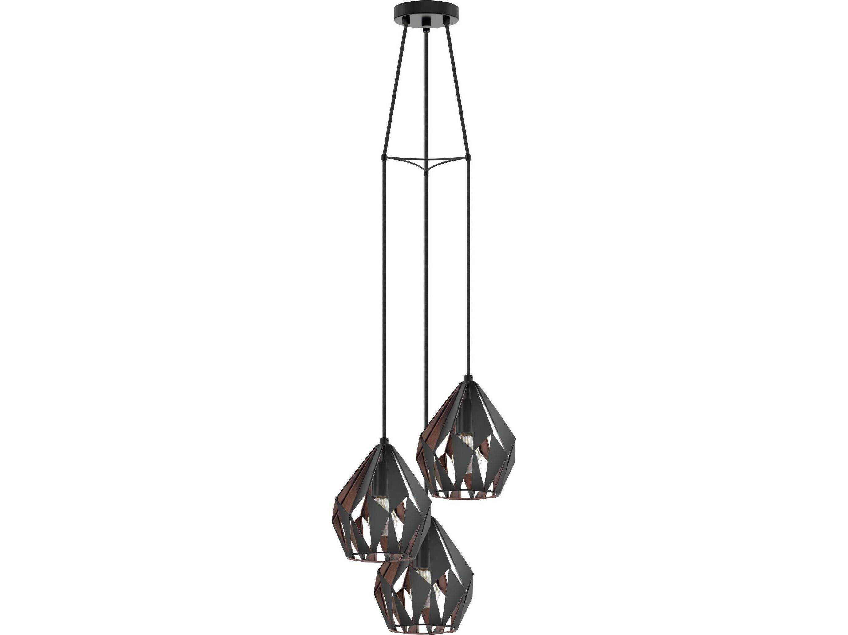 Eglo Carlton 3-Light Black Geometric Pendant