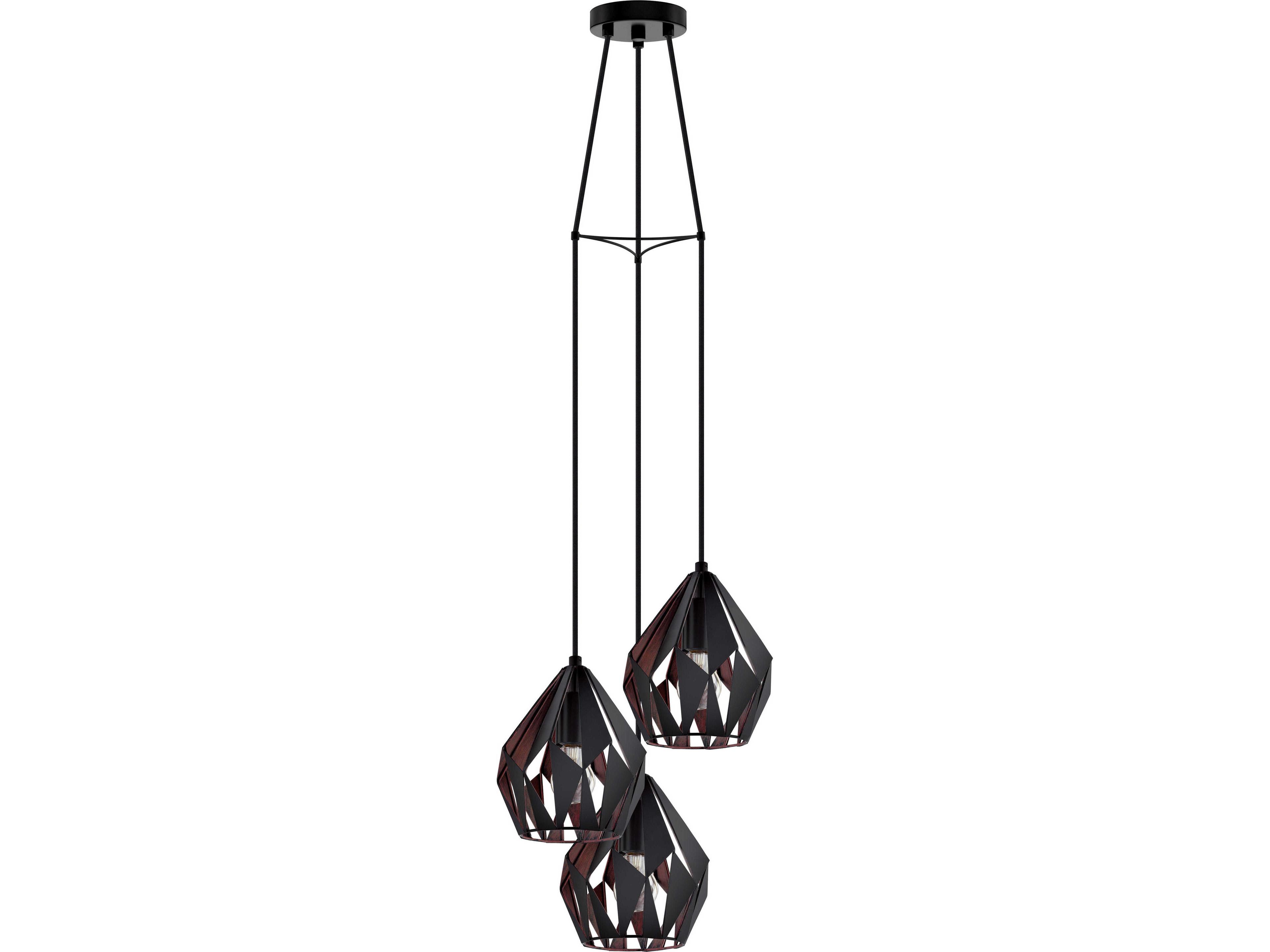 Eglo Carlton 3-Light Black Geometric Pendant