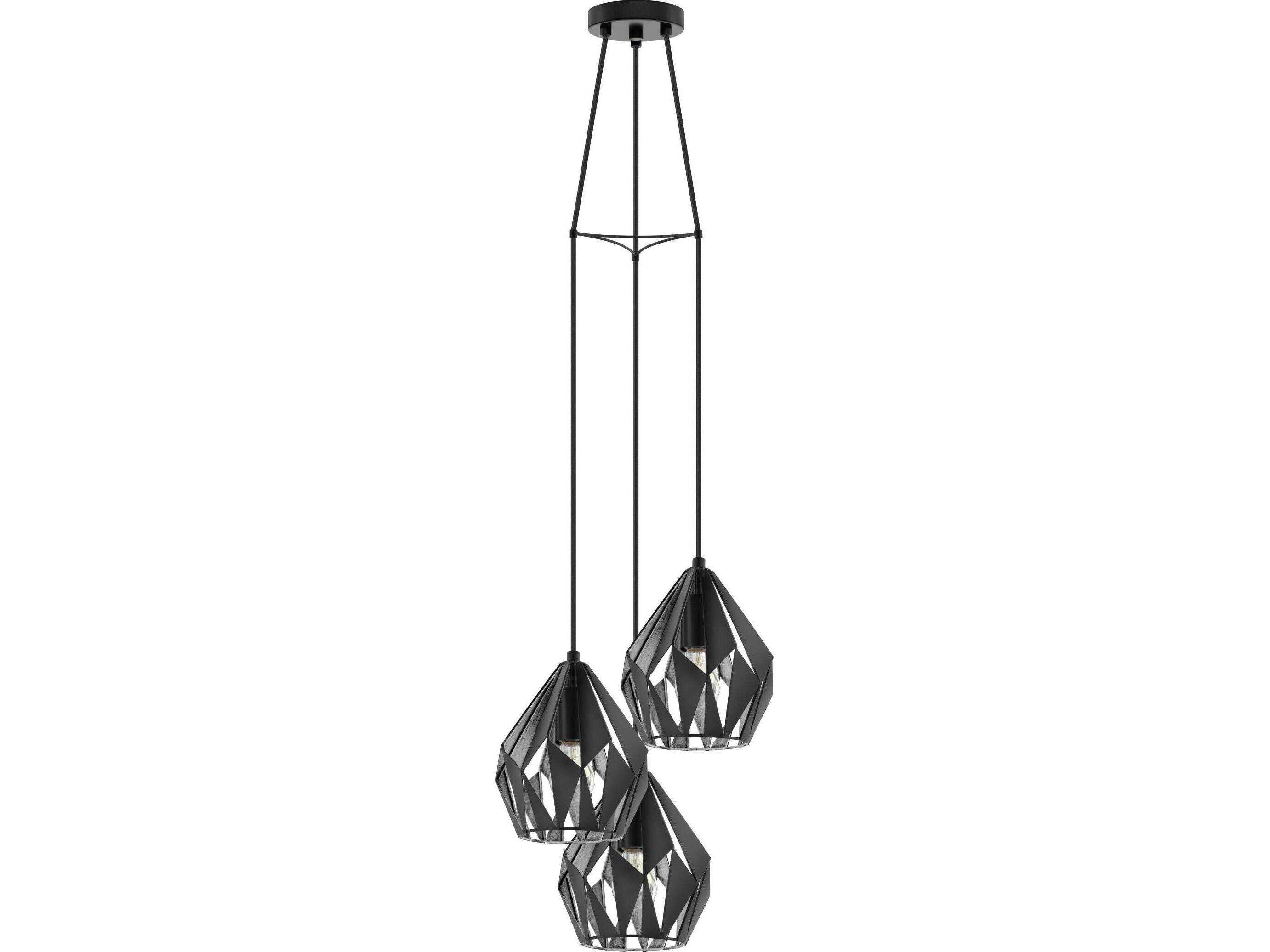 Eglo Carlton 3-Light Black Geometric Pendant